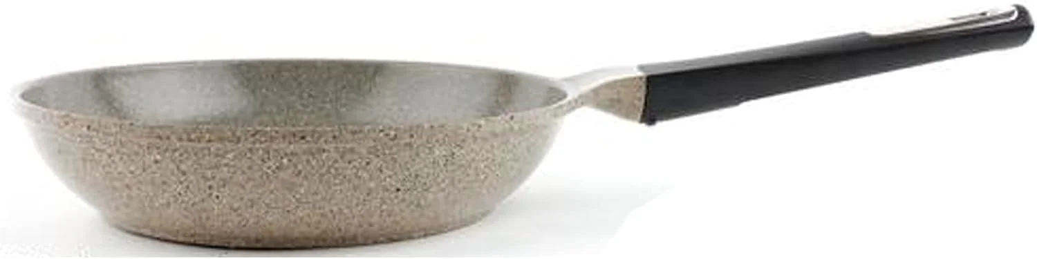 تابه نچسب سرامیکی 26 سانتی متری نیوفلم مدل تیلی، تابه املت، تابه سنگی بزرگ و سالم بدون PFOA برای پخت و پز روزمره در آشپزخانه، قابل شستشو در ماشین ظرفشویی - مرمر بژ