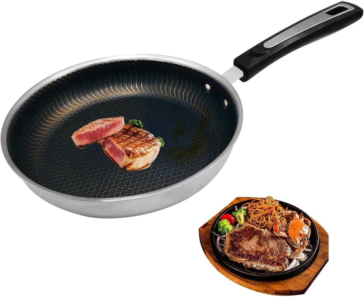 تابه نچسب، تابه سرخ کردنی، تابه وک استیل، تابه تخم مرغ، تابه استیک، تابه پنکیک، تابه تخت برای اجاق گاز القایی، اجاق برقی، قابلمه پخت و پز 26 سانتی متر با دسته جداشدنی