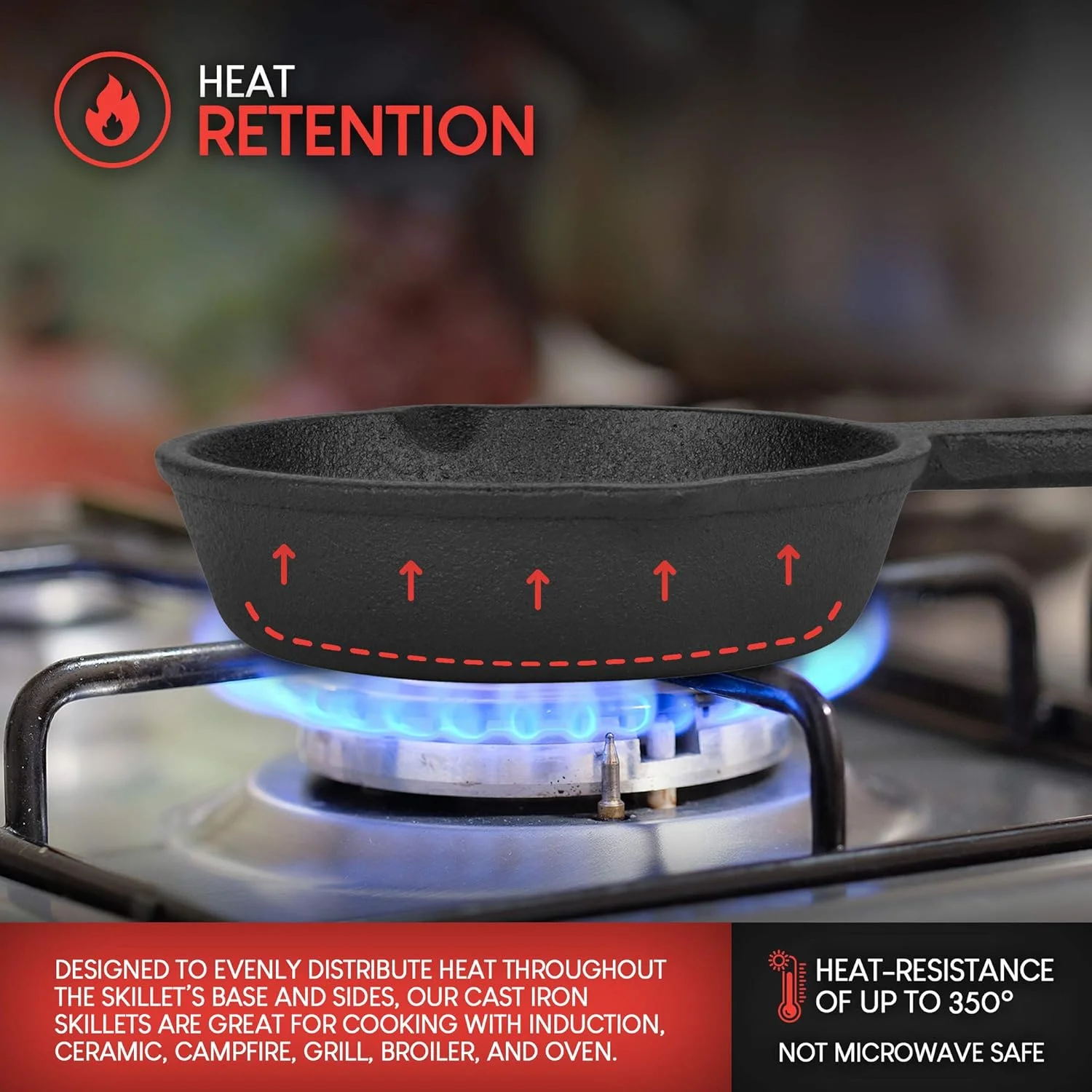 ست تابه های کوچک چدنی مشکی مدرن اینویشنز با دستکش سیلیکونی (4 عدد) - تابه های 3.5 اینچی، تابه های کوچک از قبل چاشنی شده برای پخت کوکی/براونی یا تخم مرغ پخته شده ست تابه های کوچک چدنی مشکی مدرن اینویشنز با دستکش سیلیکونی (4 عدد) - تابه های 3.5 اینچی، تابه های کوچک از قبل چاشنی شده برای پخت کوکی/براونی یا تخم مرغ پخته شده