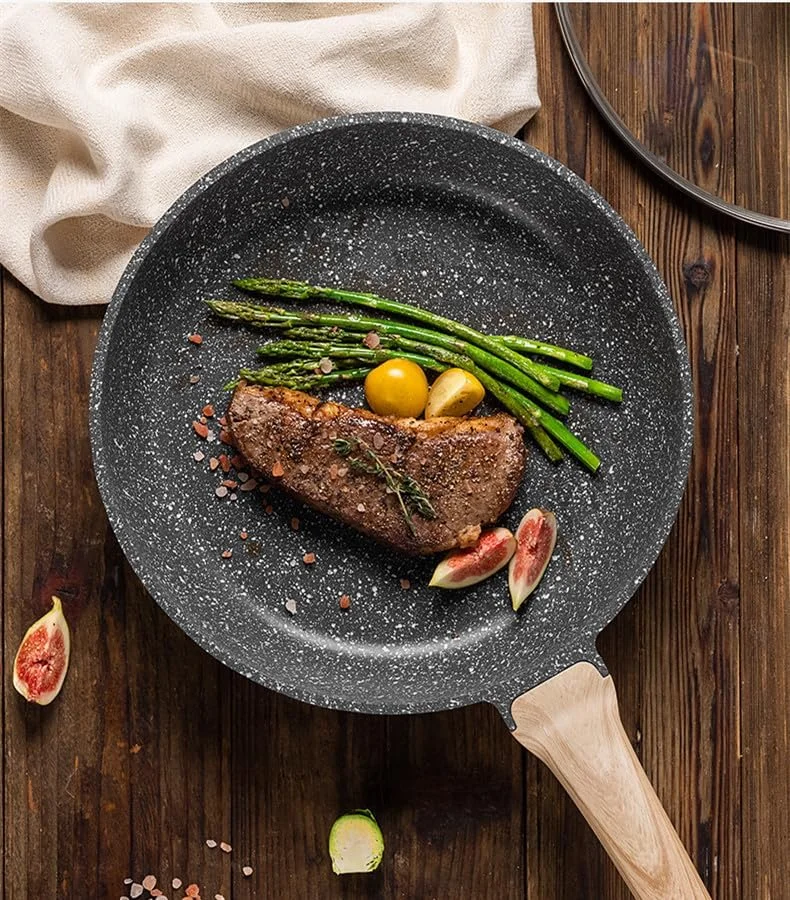 ست 3 تایی تابه نچسب موتاسه، سایزهای 8/9.5/11 اینچ، تابه املت با روکش گرانیتی، تابه آشپزی 100% فاقد PFOA، ست تابه نچسب سنگی