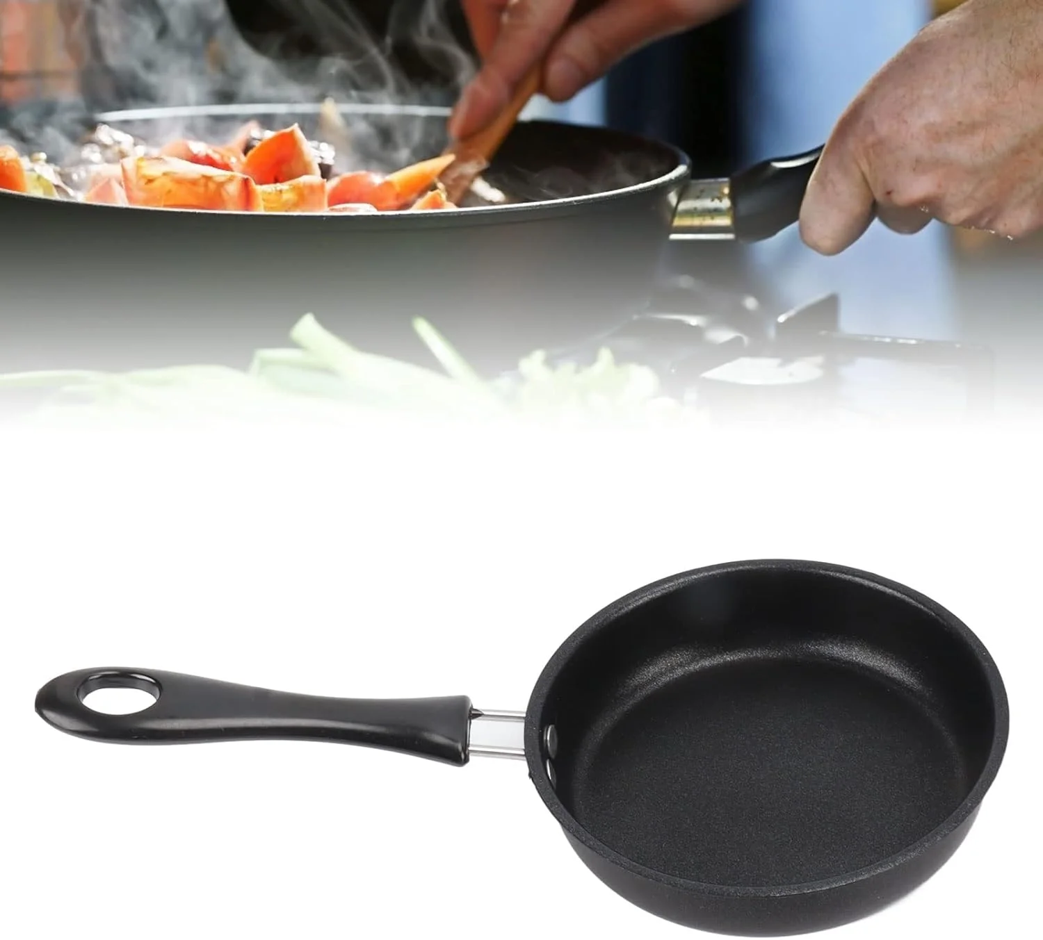 تابه نچسب القایی، با دسته راحت، تابه تخم مرغ و املت، تابه استیل، تابه سرخ کردنی، مناسب برای اجاق برقی و گازی (12 سانتی متر)