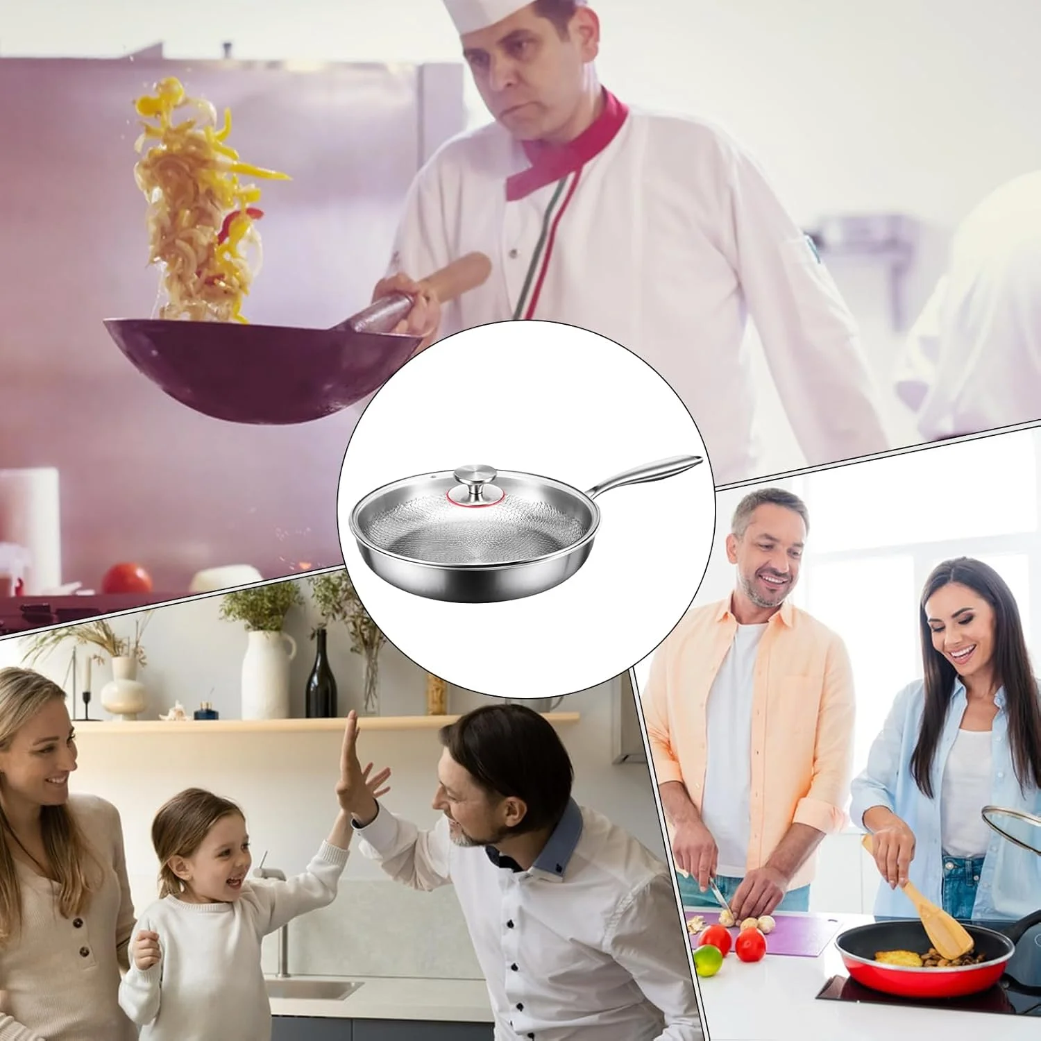 تابه های نچسب - تابه سرخ کردنی با درب، ظروف پخت و پز چند منظوره نچسب، تابه چکش کاری شده تیتانیومی برای پخت و پز در اجاق گاز القایی و کمپینگ تابه های نچسب - تابه سرخ کردنی با درب، ظروف پخت و پز چند منظوره نچسب، تابه چکش کاری شده تیتانیومی برای پخت و پز در اجاق گاز القایی و کمپینگ