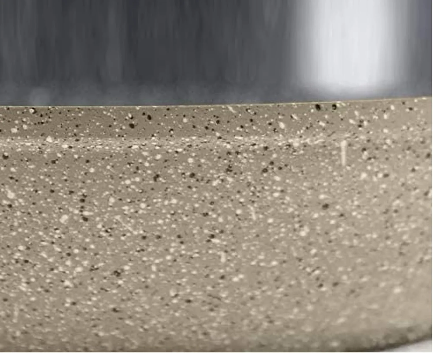 تابه نچسب سرامیکی 26 سانتی متری نیوفلم مدل تیلی، تابه املت، تابه سنگی بزرگ و سالم بدون PFOA برای پخت و پز روزمره در آشپزخانه، قابل شستشو در ماشین ظرفشویی - مرمر بژ