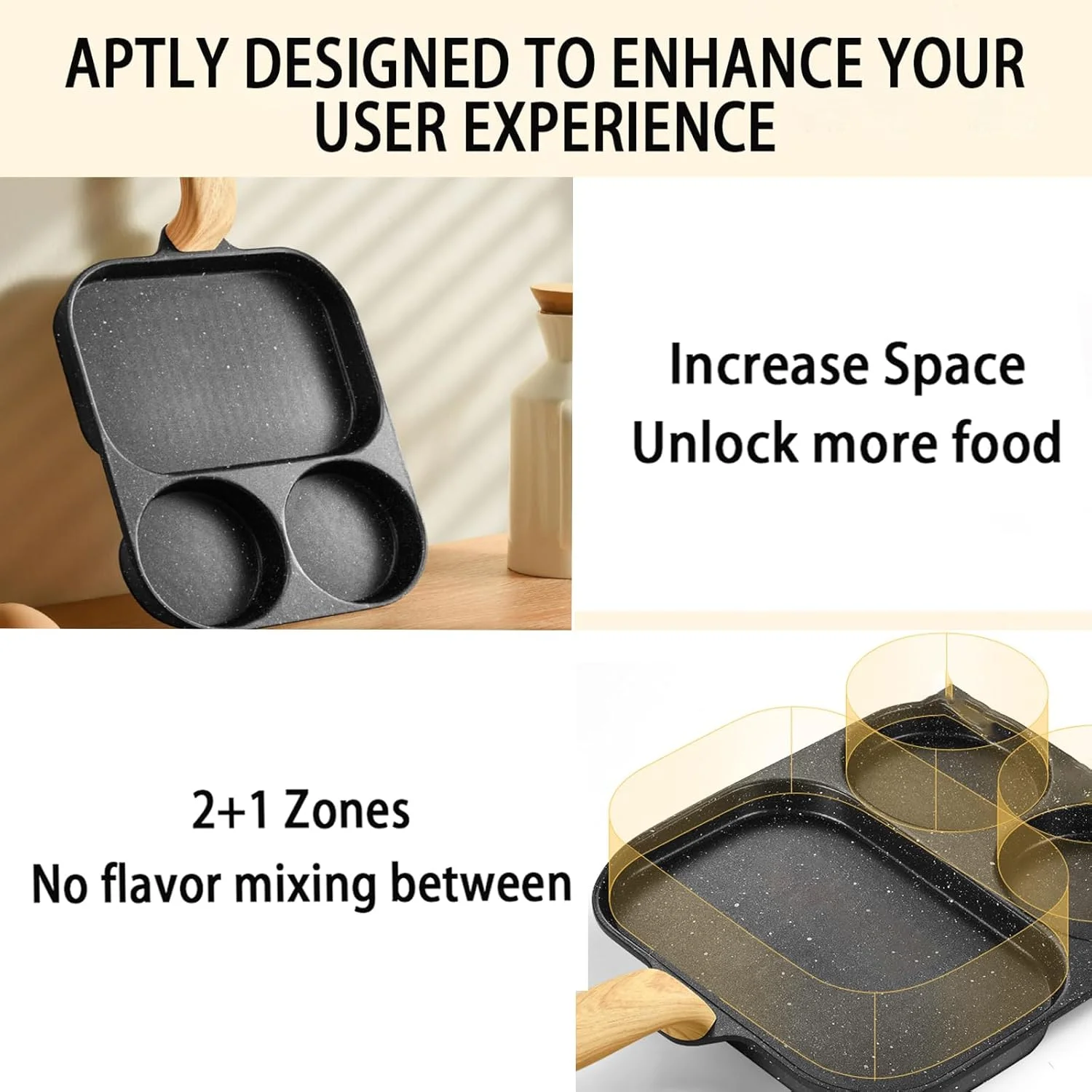 تابه نچسب سرخ کردنی تخم مرغ، تابه گریل نچسب 3 در 1 تقسیم شده، دسته مقاوم در برابر حرارت، تابه کوچک 3 قسمتی برای پنکیک، تابه پخت و پز برای صبحانه، تخم مرغ، بیکن و همبرگر (سفید) (مشکی) تابه نچسب سرخ کردنی تخم مرغ، تابه گریل نچسب 3 در 1 تقسیم شده، دسته مقاوم در برابر حرارت، تابه کوچک 3 قسمتی برای پنکیک، تابه پخت و پز برای صبحانه، تخم مرغ، بیکن و همبرگر (سفید) (مشکی)