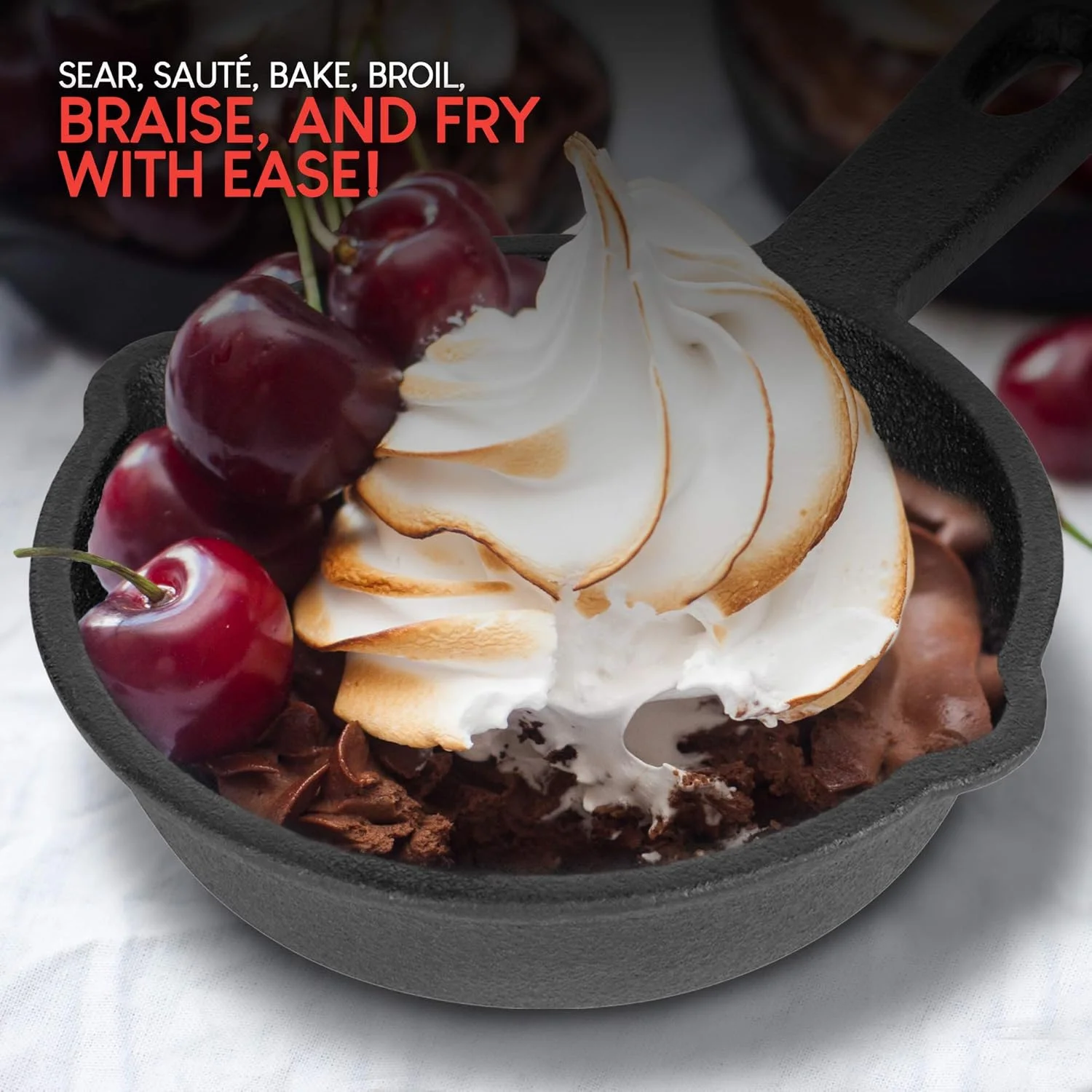 ست تابه های کوچک چدنی مشکی مدرن اینویشنز با دستکش سیلیکونی (4 عدد) - تابه های 3.5 اینچی، تابه های کوچک از قبل چاشنی شده برای پخت کوکی/براونی یا تخم مرغ پخته شده ست تابه های کوچک چدنی مشکی مدرن اینویشنز با دستکش سیلیکونی (4 عدد) - تابه های 3.5 اینچی، تابه های کوچک از قبل چاشنی شده برای پخت کوکی/براونی یا تخم مرغ پخته شده