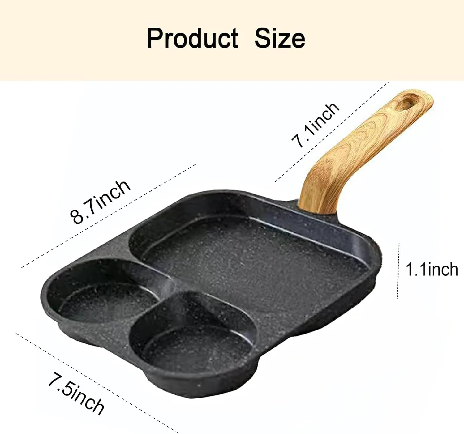 تابه نچسب سرخ کردنی تخم مرغ، تابه گریل نچسب 3 در 1 تقسیم شده، دسته مقاوم در برابر حرارت، تابه کوچک 3 قسمتی برای پنکیک، تابه پخت و پز برای صبحانه، تخم مرغ، بیکن و همبرگر (سفید) (مشکی) تابه نچسب سرخ کردنی تخم مرغ، تابه گریل نچسب 3 در 1 تقسیم شده، دسته مقاوم در برابر حرارت، تابه کوچک 3 قسمتی برای پنکیک، تابه پخت و پز برای صبحانه، تخم مرغ، بیکن و همبرگر (سفید) (مشکی)