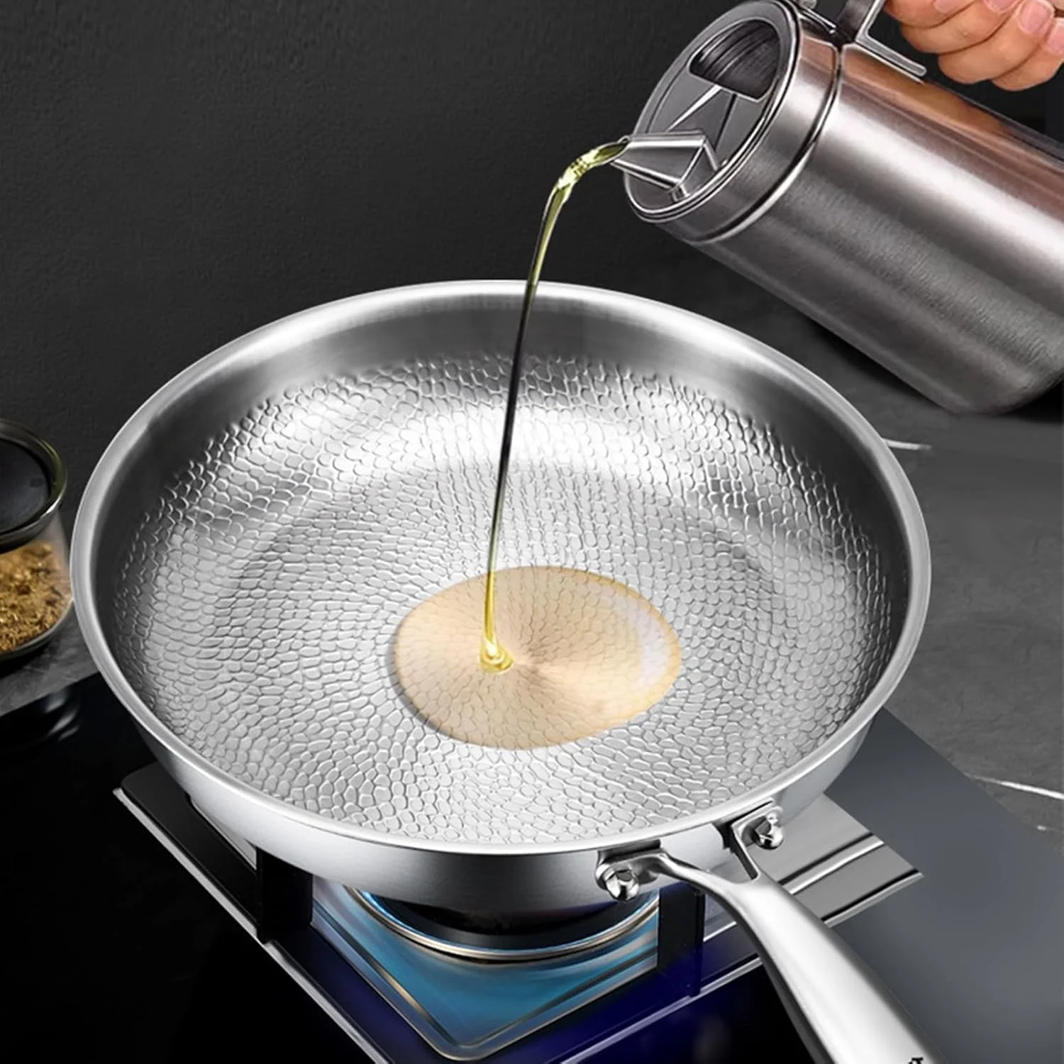 تابه های نچسب - تابه سرخ کردنی با درب، ظروف پخت و پز چند منظوره نچسب، تابه چکش کاری شده تیتانیومی برای پخت و پز در اجاق گاز القایی و کمپینگ تابه های نچسب - تابه سرخ کردنی با درب، ظروف پخت و پز چند منظوره نچسب، تابه چکش کاری شده تیتانیومی برای پخت و پز در اجاق گاز القایی و کمپینگ