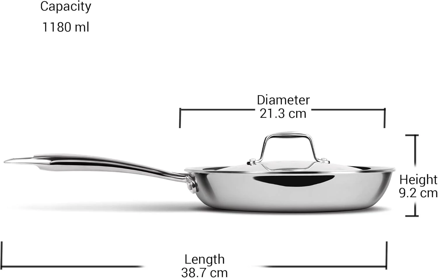 تابه میلتون Pro cook سایز 20 سانتی متر، استیل ضد زنگ سه لایه با درب، 1.2 لیتر، تابه برای کاری، سرخ کردنی، املت، تابه سس، مناسب برای اجاق گاز و اجاق القایی تابه میلتون Pro cook سایز 20 سانتی متر، استیل ضد زنگ سه لایه با درب، 1.2 لیتر، تابه برای کاری، سرخ کردنی، املت، تابه سس، مناسب برای اجاق گاز و اجاق القایی