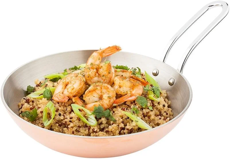 تابه کوچک 6.5 اینچی رستوران ور، 1 تابه پخت و پز منحنی - مقاوم در برابر لکه، با دسته، تابه سرخ کردنی استیل مسی، قابل شستشو در ماشین ظرفشویی، برای وعده های غذایی یا دسرها تابه کوچک 6.5 اینچی رستوران ور، 1 تابه پخت و پز منحنی - مقاوم در برابر لکه، با دسته، تابه سرخ کردنی استیل مسی، قابل شستشو در ماشین ظرفشویی، برای وعده های غذایی یا دسرها