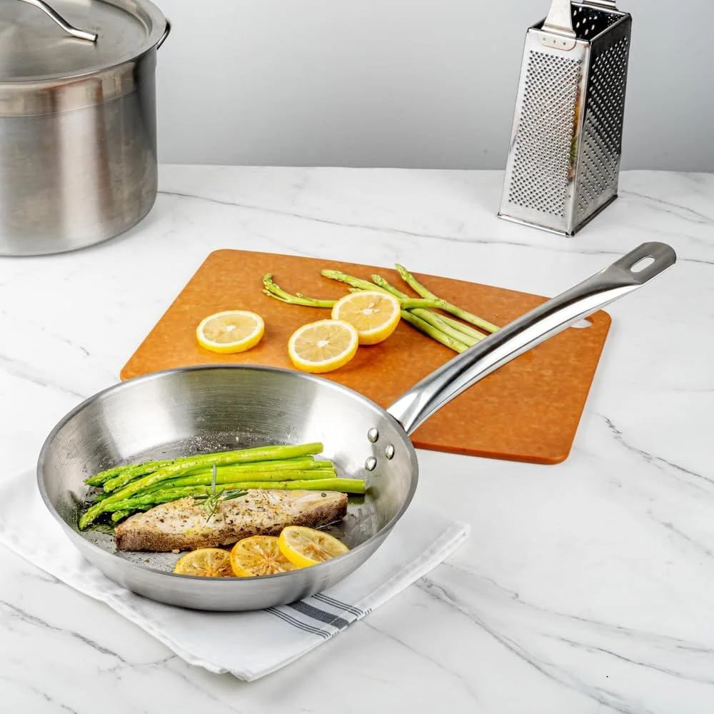 تابه استیل ضد زنگ رستوران ور سایز 10 اینچ مناسب برای اجاق های القایی، تابه کوچک - نچسب - سنگین، حرفه ای، مناسب مصارف تجاری - بسته 1 عددی - مت لوکس - تابه استیل ضد زنگ رستوران ور سایز 10 اینچ مناسب برای اجاق های القایی، تابه کوچک - نچسب - سنگین، حرفه ای، مناسب مصارف تجاری - بسته 1 عددی - مت لوکس -