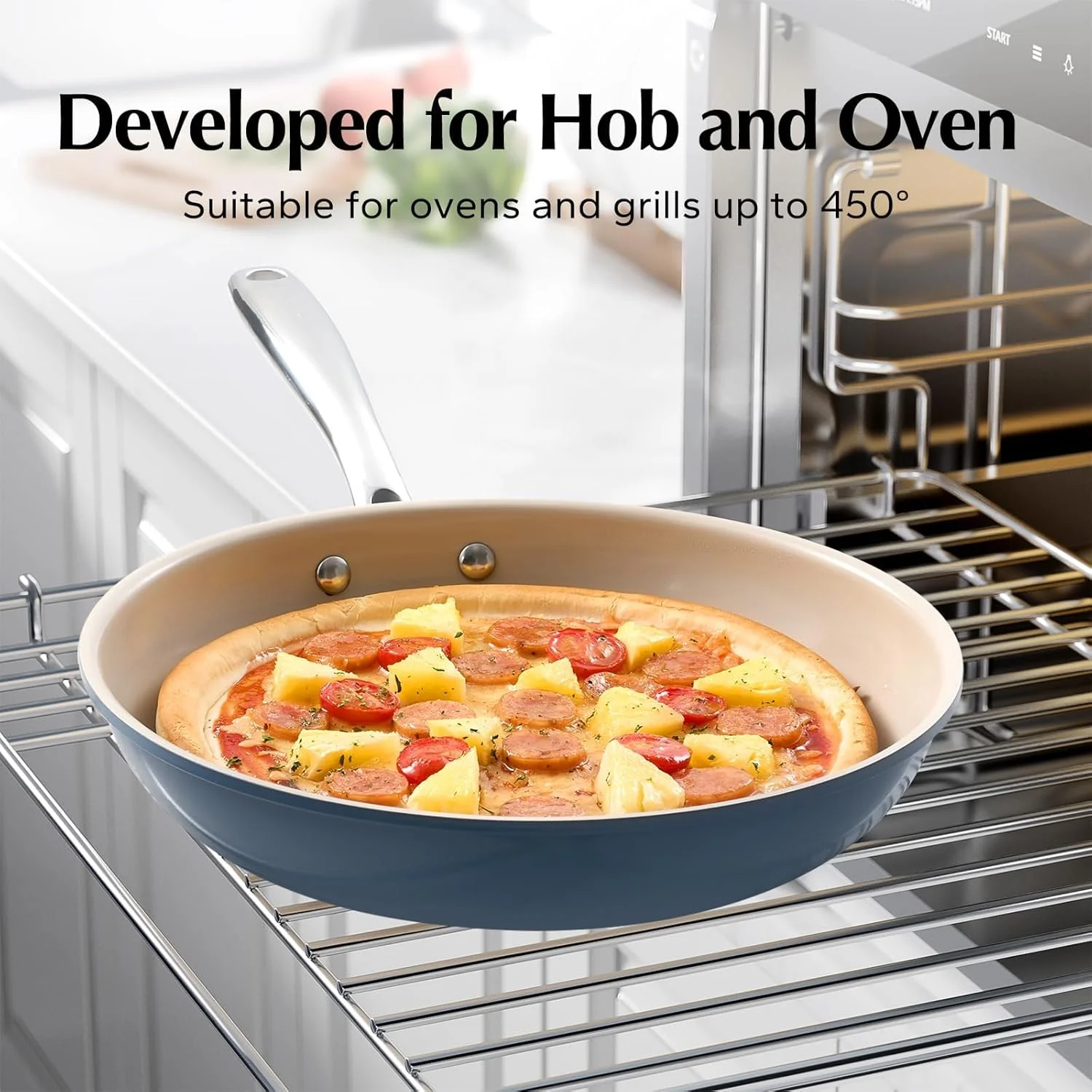 Redchef Non Stick Frying Pan, 20 24 28cm Ceramic Pots and Pan Set for Cooking, 8" 9.5" 11" Skillet Set, No PFAS & PTFE & PFOA with Stainless Steel Handle, Oven Safe Max to 842°F (Blue) Redchef Non Stick Frying Pan, 20 24 28cm Ceramic Pots and Pan Set for Cooking, 8" 9.5" 11" Skillet Set, No PFAS & PTFE & PFOA with Stainless Steel Handle, Oven Safe Max to 842°F (Blue)