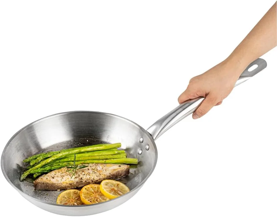 تابه استیل ضد زنگ رستوران ور سایز 10 اینچ مناسب برای اجاق های القایی، تابه کوچک - نچسب - سنگین، حرفه ای، مناسب مصارف تجاری - بسته 1 عددی - مت لوکس - تابه استیل ضد زنگ رستوران ور سایز 10 اینچ مناسب برای اجاق های القایی، تابه کوچک - نچسب - سنگین، حرفه ای، مناسب مصارف تجاری - بسته 1 عددی - مت لوکس -