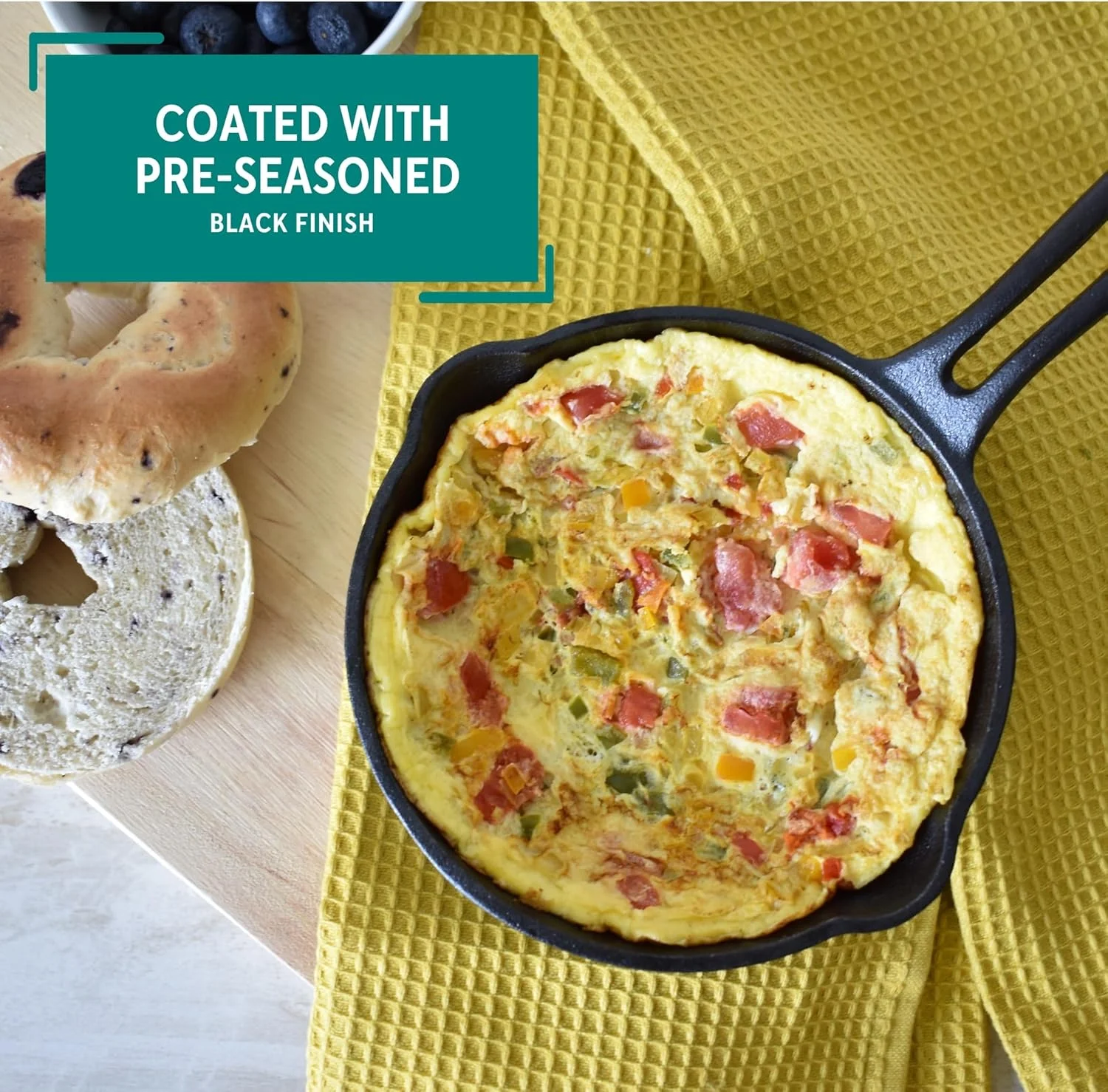 تابه کوچک چدنی میرو 4.5 اینچی با دهانه های چکه گیر، تابه از قبل چاشنی شده مناسب فر برای کمپینگ، استفاده در فضای داخلی و خارجی تابه کوچک چدنی میرو 4.5 اینچی با دهانه های چکه گیر، تابه از قبل چاشنی شده مناسب فر برای کمپینگ، استفاده در فضای داخلی و خارجی