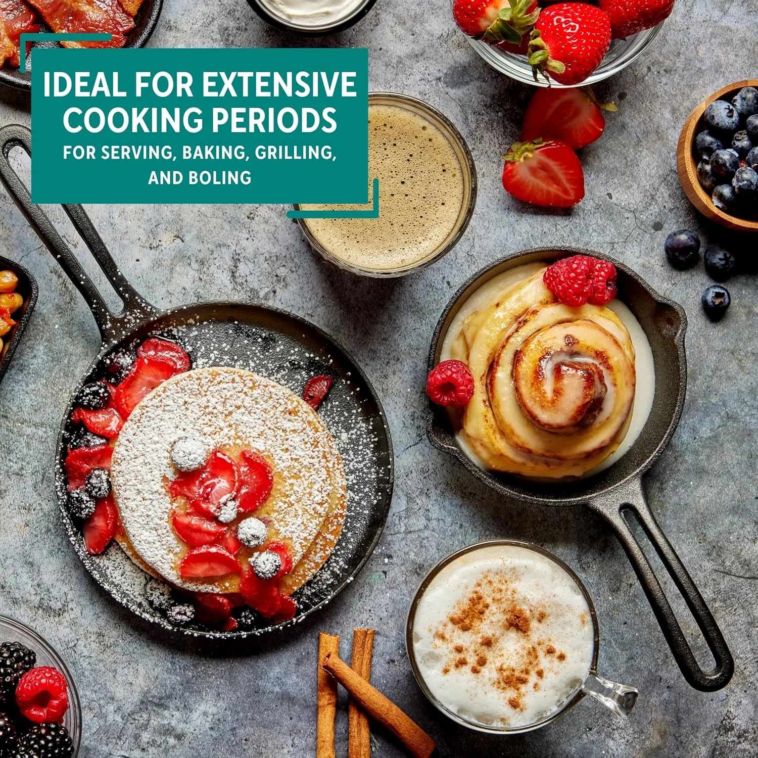 تابه کوچک چدنی میرو 4.5 اینچی با دهانه های چکه گیر، تابه از قبل چاشنی شده مناسب فر برای کمپینگ، استفاده در فضای داخلی و خارجی تابه کوچک چدنی میرو 4.5 اینچی با دهانه های چکه گیر، تابه از قبل چاشنی شده مناسب فر برای کمپینگ، استفاده در فضای داخلی و خارجی