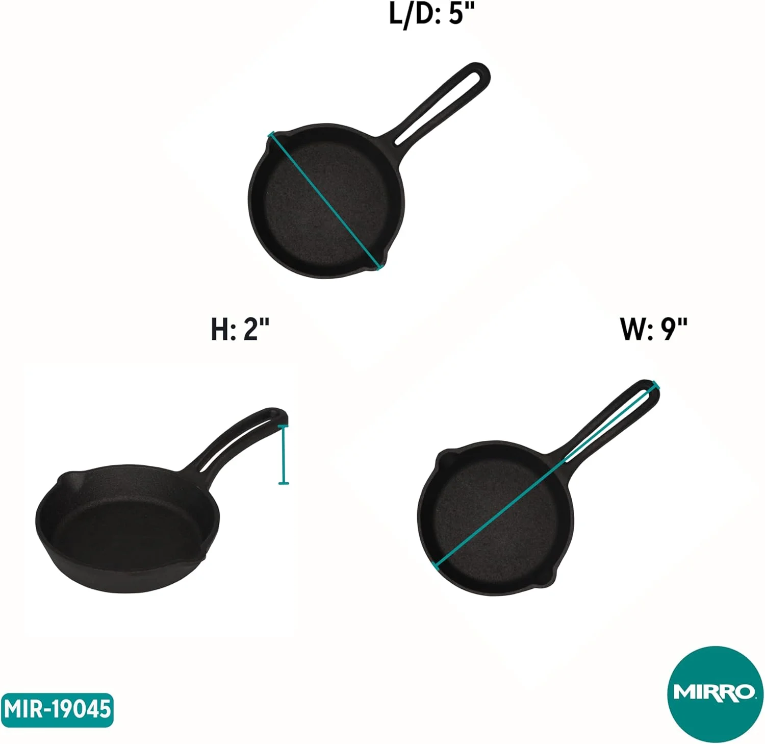 تابه کوچک چدنی میرو 4.5 اینچی با دهانه های چکه گیر، تابه از قبل چاشنی شده مناسب فر برای کمپینگ، استفاده در فضای داخلی و خارجی تابه کوچک چدنی میرو 4.5 اینچی با دهانه های چکه گیر، تابه از قبل چاشنی شده مناسب فر برای کمپینگ، استفاده در فضای داخلی و خارجی