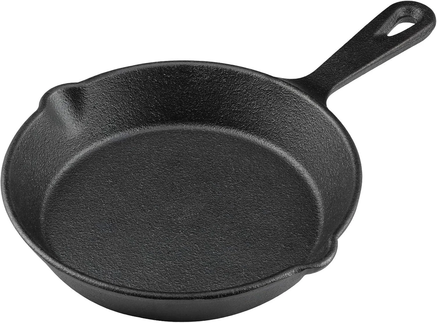 6.2 Inch Cast Iron Skillet, Frying Pan with Drip-Spouts, Pre-seasoned Oven Safe Cookware, Camping Indoor and Outdoor Cooking, Grill Safe, Restaurant Chef Quality