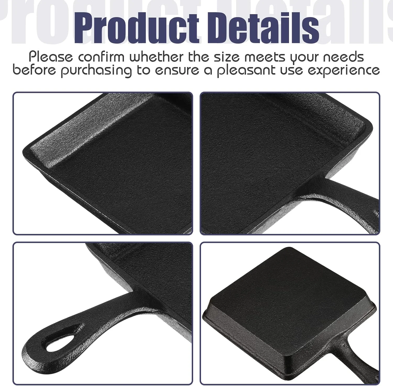 ست 10 تایی تابه های کوچک چدنی Skylety، تابه چدنی مشکی کوچک، صفحه چدنی کوچک، تابه سرخ کردنی کوچک چدنی به همراه برس روغن برای آشپزخانه رستوران داخلی و خارجی (مربع)