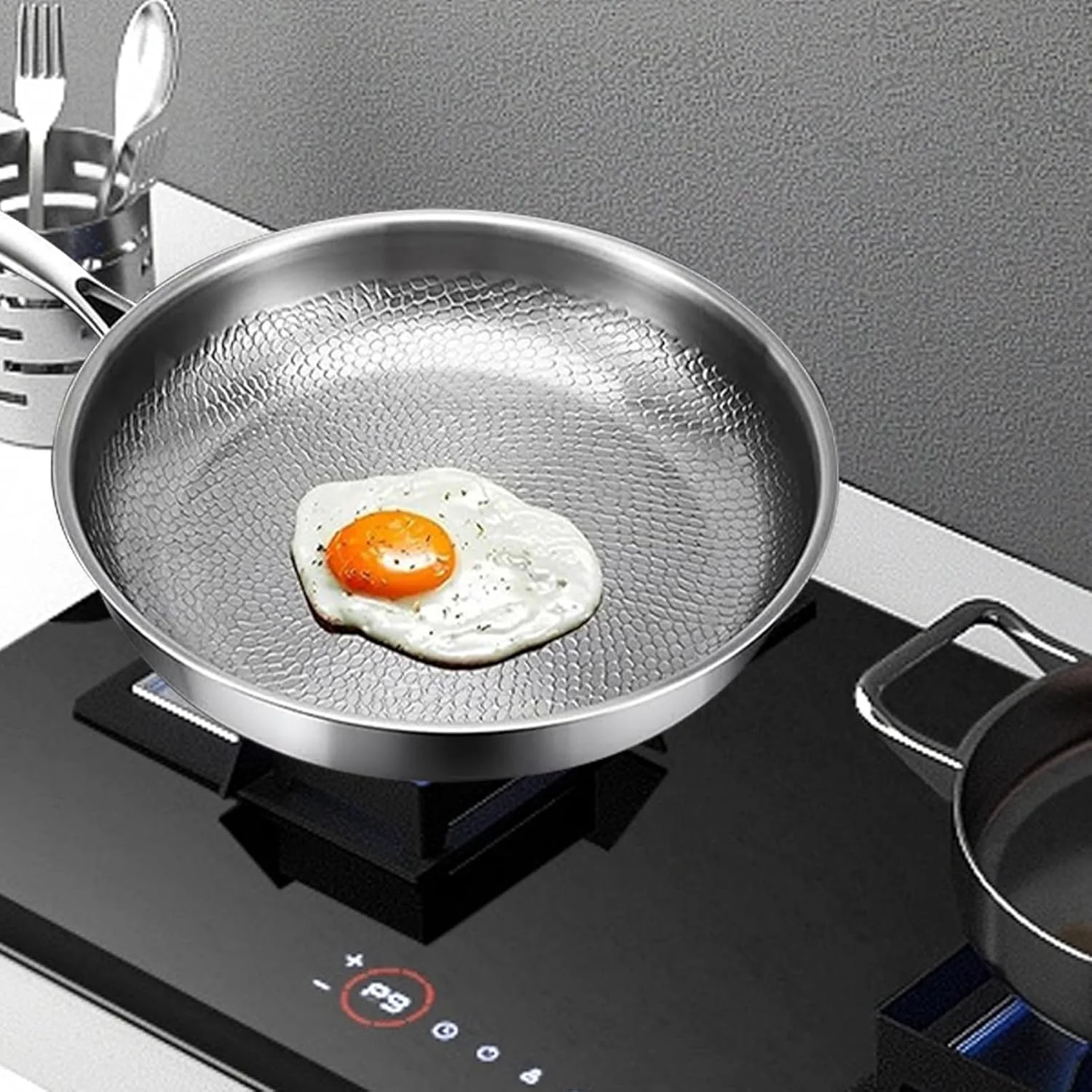 تابه و ماهیتابه، تابه نچسب عمیق با درب و کفگیر، ست ظروف آشپزخانه برای پخت ماهی، استیک، پنکیک، پخت و پز و سرخ کردن تابه و ماهیتابه، تابه نچسب عمیق با درب و کفگیر، ست ظروف آشپزخانه برای پخت ماهی، استیک، پنکیک، پخت و پز و سرخ کردن