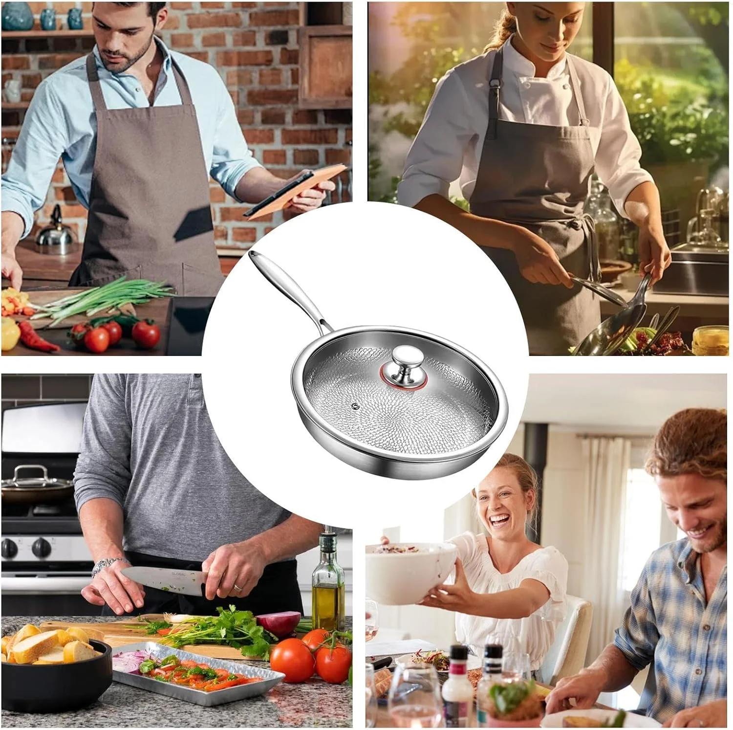 تابه و ماهیتابه، تابه نچسب عمیق با درب و کفگیر، ست ظروف آشپزخانه برای پخت ماهی، استیک، پنکیک، پخت و پز و سرخ کردن تابه و ماهیتابه، تابه نچسب عمیق با درب و کفگیر، ست ظروف آشپزخانه برای پخت ماهی، استیک، پنکیک، پخت و پز و سرخ کردن