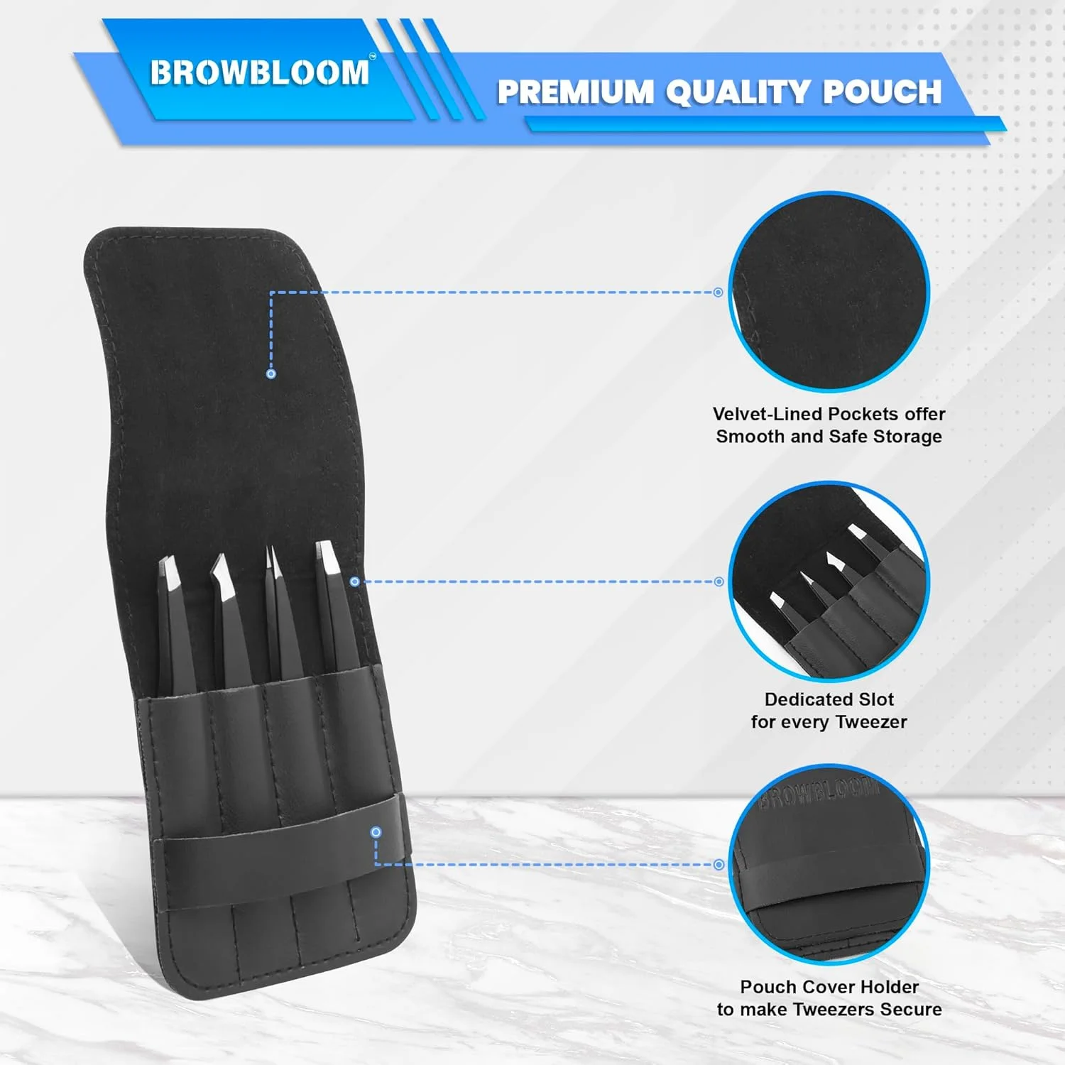 مجموعه 4 عددی موچین حرفه ای ابرو BROWBLOOM برای موهای صورت زنان، موچین های دقیق استیل ضد زنگ مشکی برای موهای زیر پوستی، موچین ابرو برای مردان، همراه با کیف حمل (ست مشکی) مجموعه 4 عددی موچین حرفه ای ابرو BROWBLOOM برای موهای صورت زنان، موچین های دقیق استیل ضد زنگ مشکی برای موهای زیر پوستی، موچین ابرو برای مردان، همراه با کیف حمل (ست مشکی)