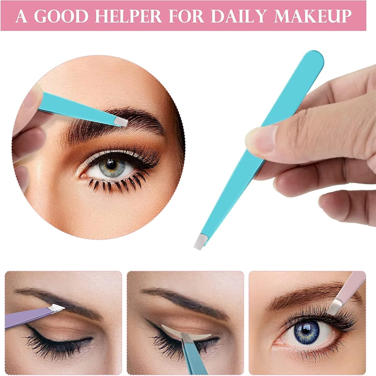 ست موچین BOMEKS، 4 عدد موچین استیل ضد زنگ حرفه ای، ست موچین ابرو با کیف برای موهای صورت و موهای زیر پوستی، ابزار زیبایی روزانه، چند رنگ ست موچین BOMEKS، 4 عدد موچین استیل ضد زنگ حرفه ای، ست موچین ابرو با کیف برای موهای صورت و موهای زیر پوستی، ابزار زیبایی روزانه، چند رنگ