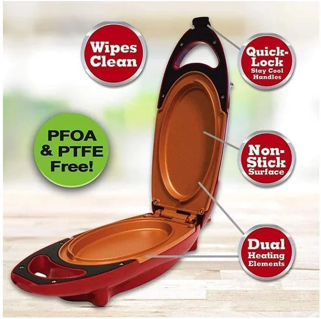 Yameem یمیم تابه املت پز مسی قرمز 5 دقیقه ای نچسب، تابه دو طرفه مسی قرمز 5 دقیقه ای، اجاق برقی، تابه گریل چدنی با سطح نچسب ضد خش Yameem یمیم تابه املت پز مسی قرمز 5 دقیقه ای نچسب، تابه دو طرفه مسی قرمز 5 دقیقه ای، اجاق برقی، تابه گریل چدنی با سطح نچسب ضد خش