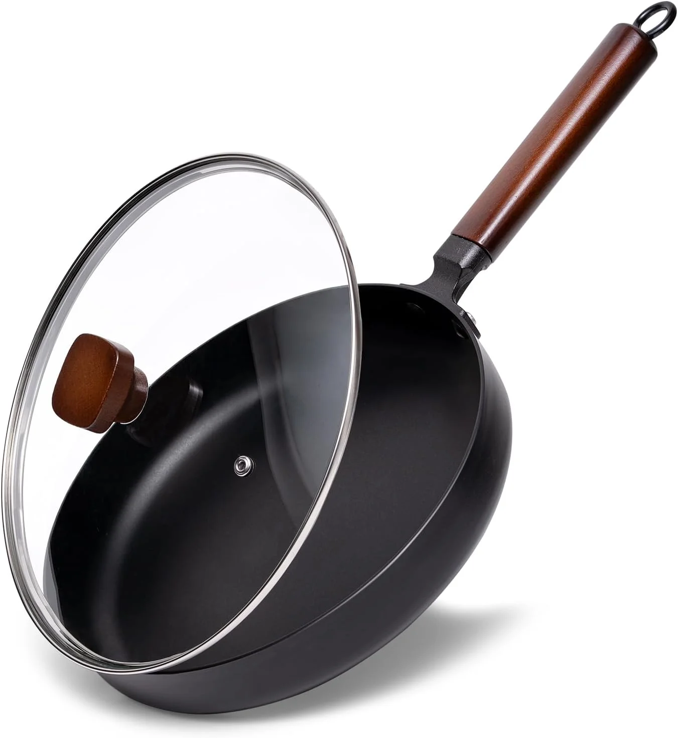 تابه یینگ لدی، تابه نچسب 26 سانتی متری با درب، بدون پوشش شیمیایی، سازگار با تمام اجاق گازهای القایی