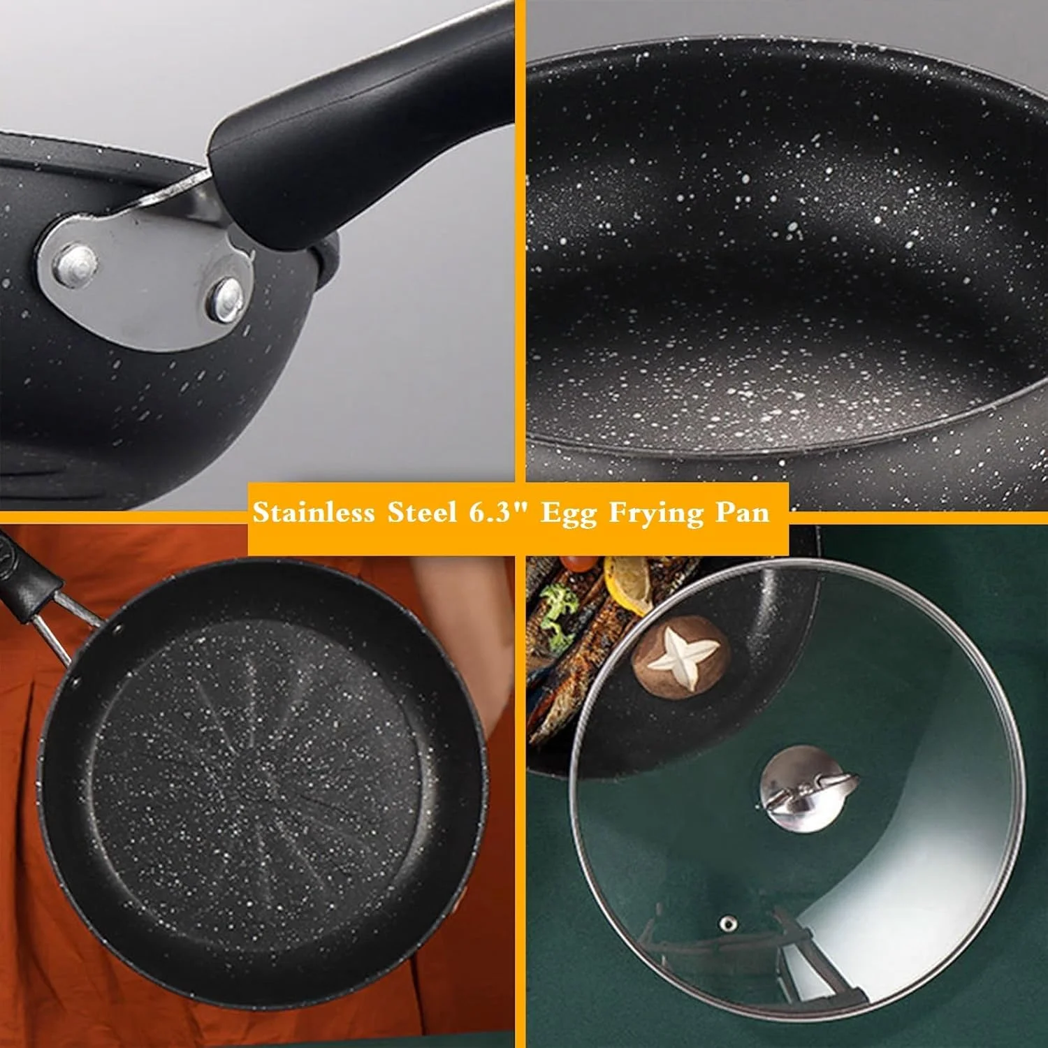 تابه کوچک یوهوامچ، تابه نچسب 12 سانتی متری، تابه استیل ضد زنگ قابل حمل برای تهیه تخم مرغ و پنکیک با دسته مقاوم در برابر حرارت، تابه کوچک املت مناسب برای اجاق گاز و اجاق القایی تابه کوچک یوهوامچ، تابه نچسب 12 سانتی متری، تابه استیل ضد زنگ قابل حمل برای تهیه تخم مرغ و پنکیک با دسته مقاوم در برابر حرارت، تابه کوچک املت مناسب برای اجاق گاز و اجاق القایی