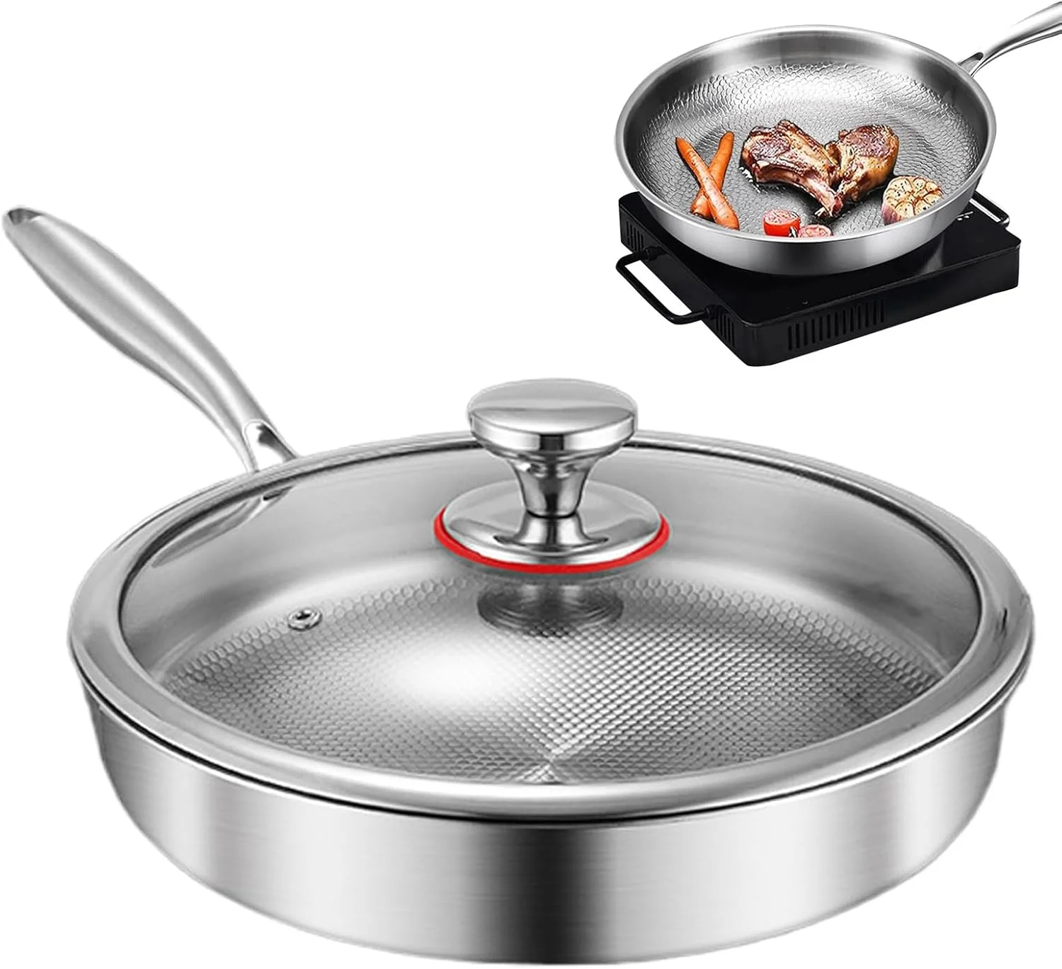 ماهیتابه | تابه نچسب | ظروف پخت و پز | قابلمه و تابه با درب برای اجاق گاز القایی و برقی، مناسب منزل، آشپزخانه، تخم مرغ، املت، کمپینگ و آپارتمان ماهیتابه | تابه نچسب | ظروف پخت و پز | قابلمه و تابه با درب برای اجاق گاز القایی و برقی، مناسب منزل، آشپزخانه، تخم مرغ، املت، کمپینگ و آپارتمان