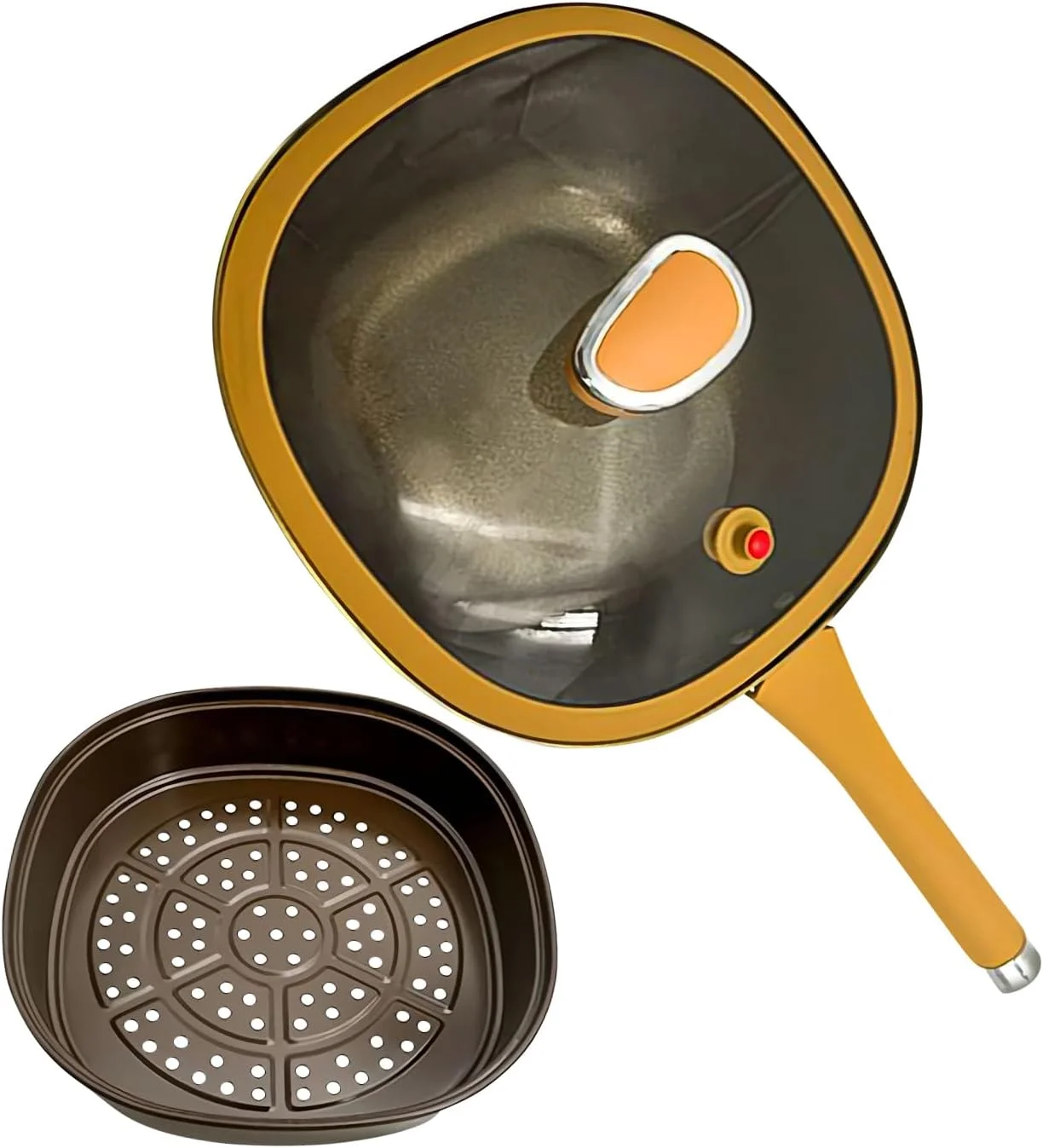 تابه درب دار، تابه و ماهیتابه درب دار - قابلمه و تابه با دسته ارگونومیک 12 اینچی برای پخت و پز در فر، اجاق گاز، آشپزخانه، داخل و خارج از منزل، کمپینگ تابه درب دار، تابه و ماهیتابه درب دار - قابلمه و تابه با دسته ارگونومیک 12 اینچی برای پخت و پز در فر، اجاق گاز، آشپزخانه، داخل و خارج از منزل، کمپینگ