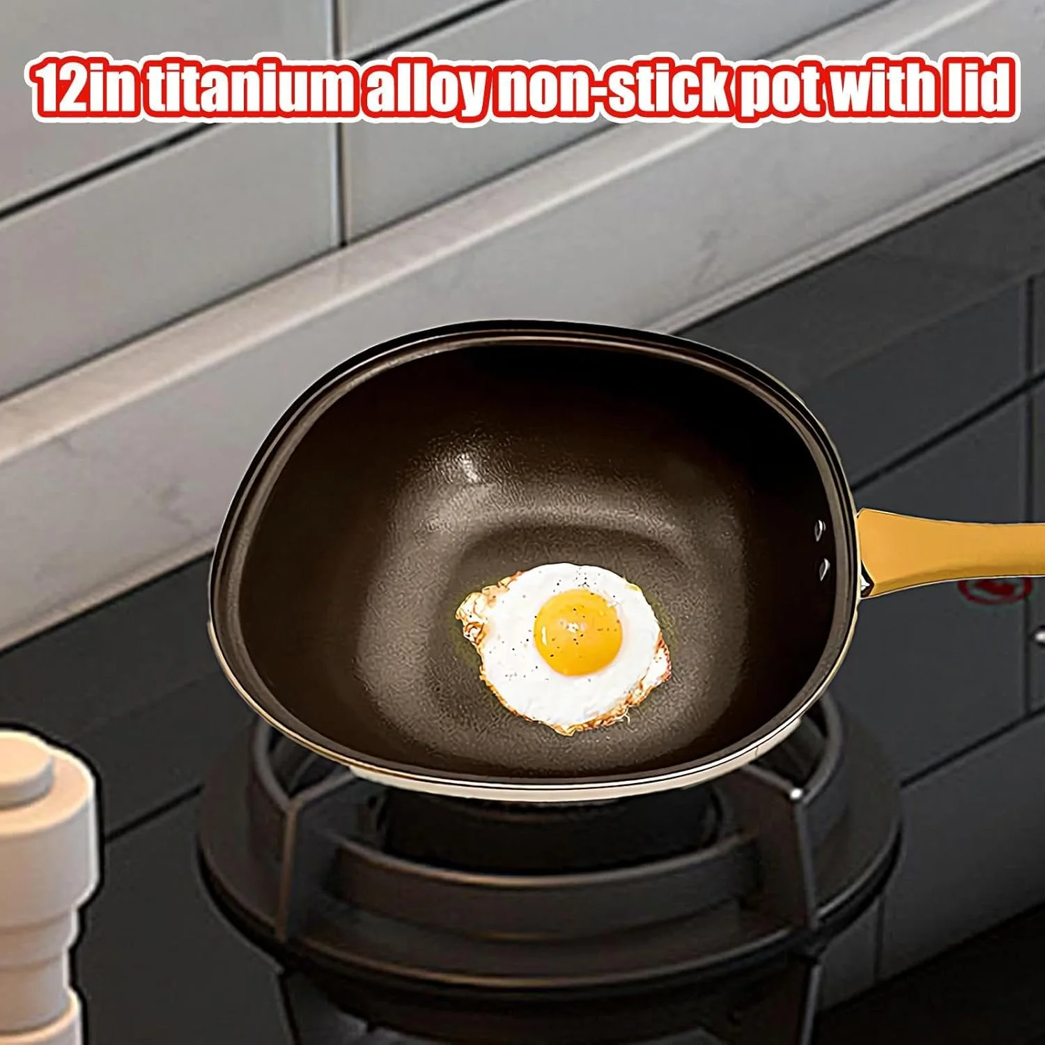 تابه درب دار، تابه و ماهیتابه درب دار - قابلمه و تابه با دسته ارگونومیک 12 اینچی برای پخت و پز در فر، اجاق گاز، آشپزخانه، داخل و خارج از منزل، کمپینگ