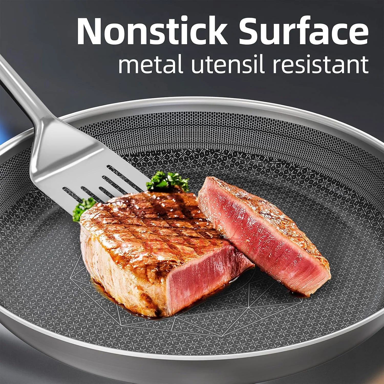 ست 3 تایی تابه نچسب COOKER KING (سایز 20، 25 و 30 سانتی متر)، تابه های استیل سه لایه، ست تابه القایی، تابه سرآشپز، تابه های قابل شستشو در ماشین ظرفشویی و فر، دسته های خنک شونده، سازگار با تمام اجاق گازها