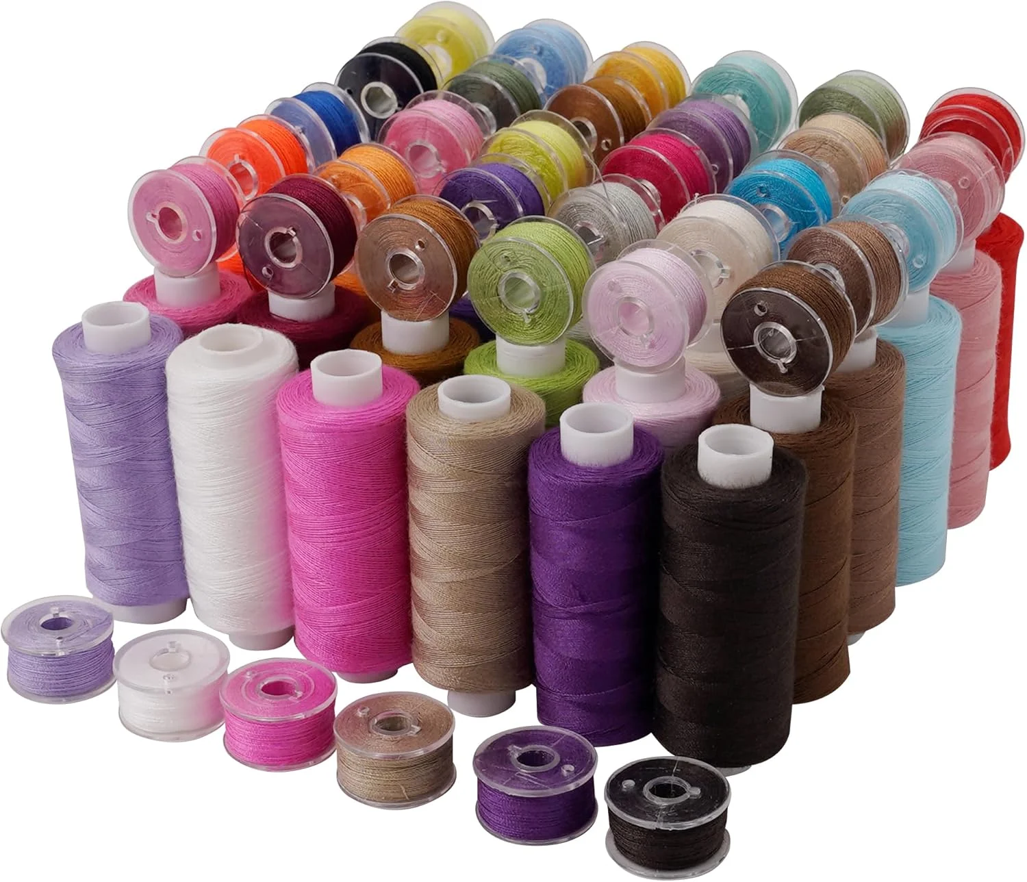 CrossCultiva 72Pcs 36 Colors Prewound Bobbins,36 Colors 400 Yards per Polyester Thread Spools, for Hand and Machine Sewing, Emergency and Travel, DIY and Home,