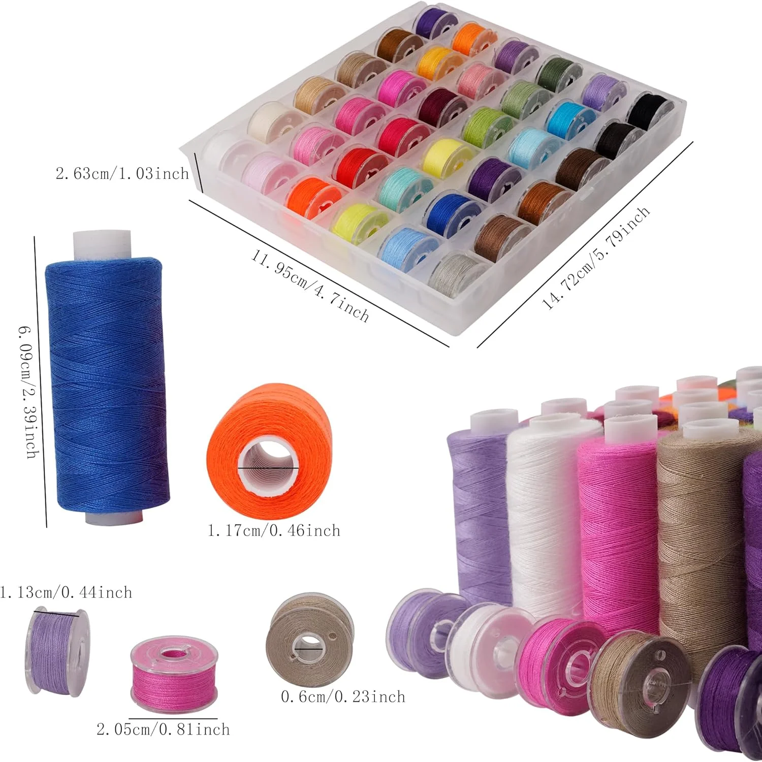 CrossCultiva 72Pcs 36 Colors Prewound Bobbins,36 Colors 400 Yards per Polyester Thread Spools, for Hand and Machine Sewing, Emergency and Travel, DIY and Home, CrossCultiva 72Pcs 36 Colors Prewound Bobbins,36 Colors 400 Yards per Polyester Thread Spools, for Hand and Machine Sewing, Emergency and Travel, DIY and Home,