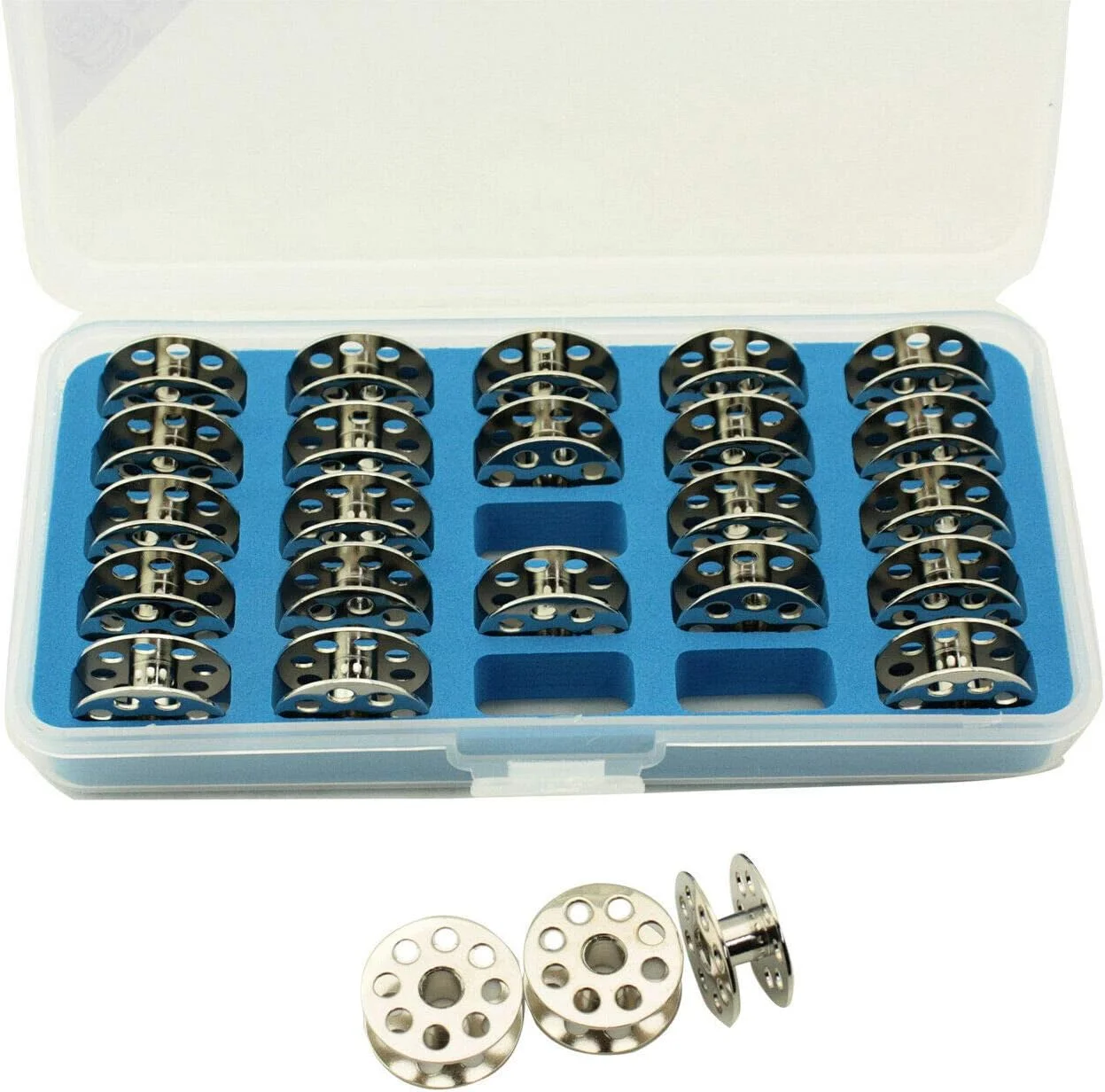 بسته 25 عددی ماسوره Cutex برای چرخ خیاطی های Consew 205RB و 206RB به همراه جعبه نگهداری بسته 25 عددی ماسوره Cutex برای چرخ خیاطی های Consew 205RB و 206RB به همراه جعبه نگهداری