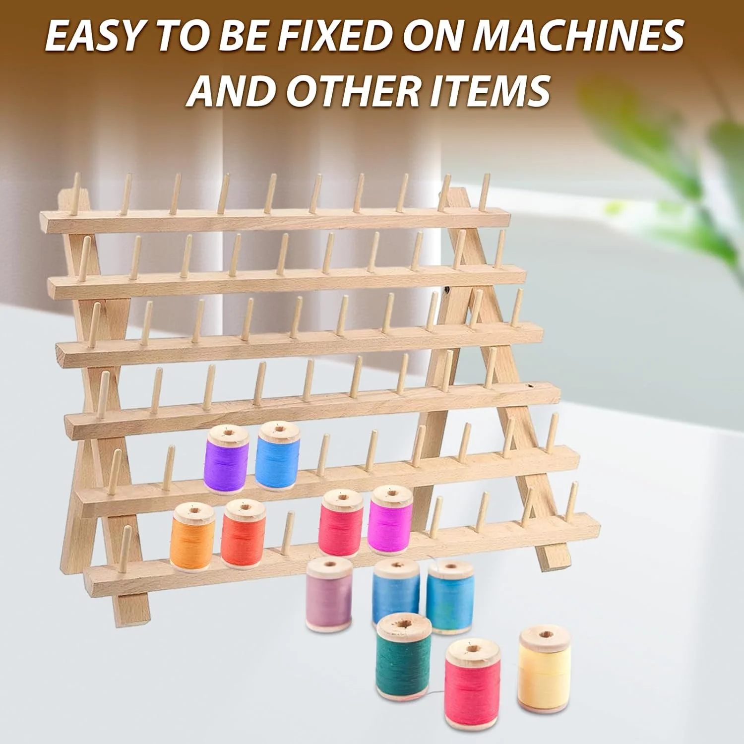 CYEAH 40PCS Wooden Spools for Crafts, 1.2 x 2 Inch Unfinished Wood Spools, Splinter - Free Empty Thread Spools for Crafts, Embroidery and Sewing Machines