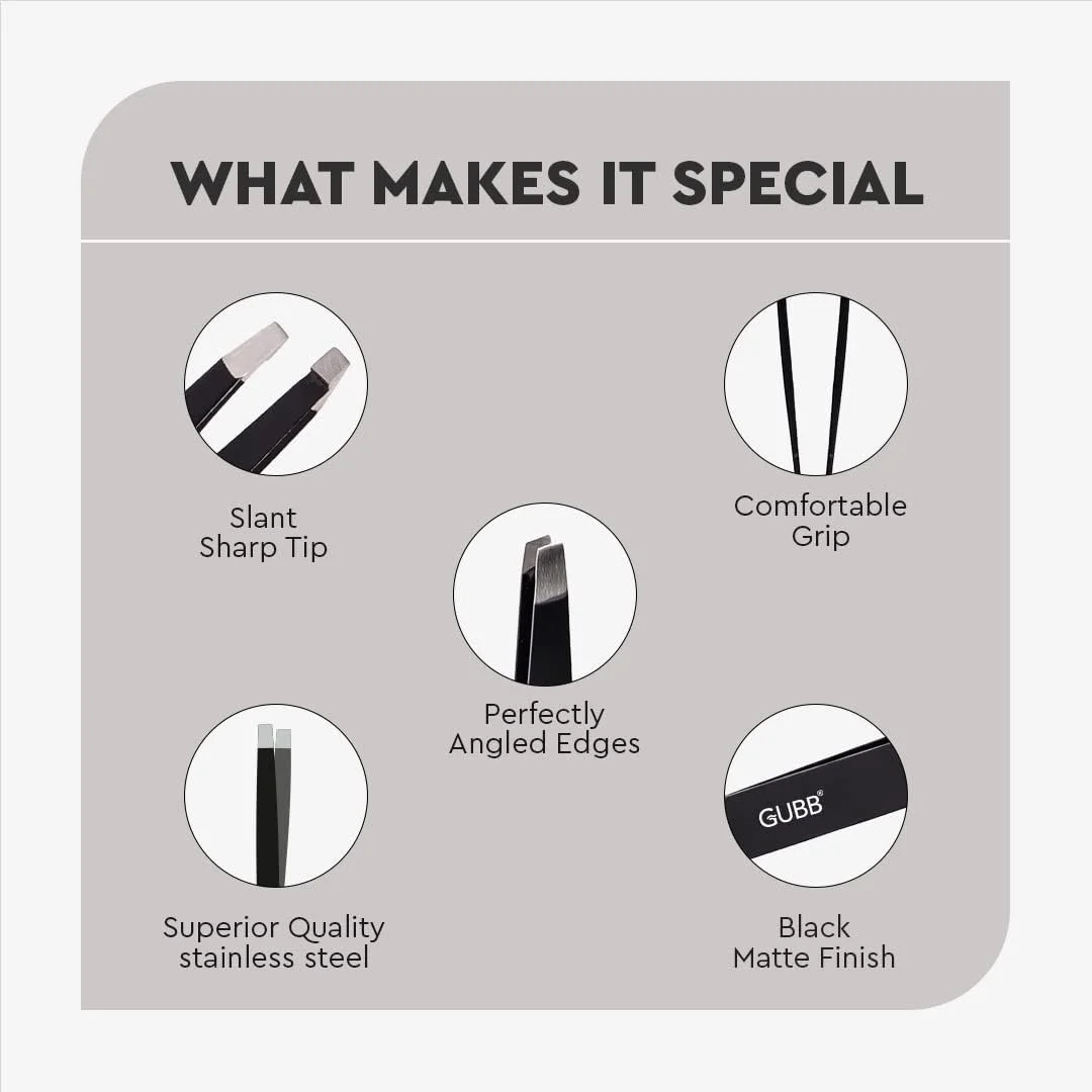 موچین نوک مورب GUBB USA برای ابرو، موهای زیرپوستی و موهای صورت | بهترین موچین تیز ابرو برای زنان و مردان | موچین ایده آل موهای صورت برای برداشتن بدون درد | 100% ایمن در استفاده موچین نوک مورب GUBB USA برای ابرو، موهای زیرپوستی و موهای صورت | بهترین موچین تیز ابرو برای زنان و مردان | موچین ایده آل موهای صورت برای برداشتن بدون درد | 100% ایمن در استفاده