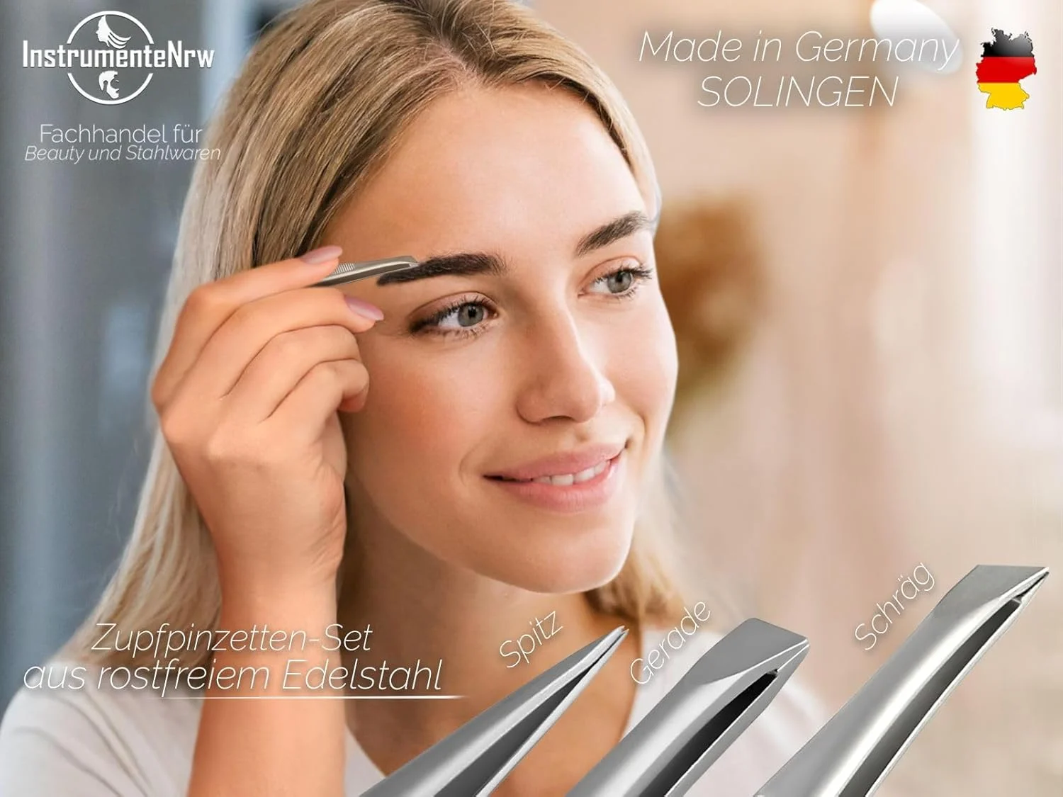 ست موچین حرفه ای 3 عددی InstrumenteNrw Solingen، نوک تیز، صاف، اریب، ساخت آلمان، موچین ابرو استیل ضد زنگ ست موچین حرفه ای 3 عددی InstrumenteNrw Solingen، نوک تیز، صاف، اریب، ساخت آلمان، موچین ابرو استیل ضد زنگ