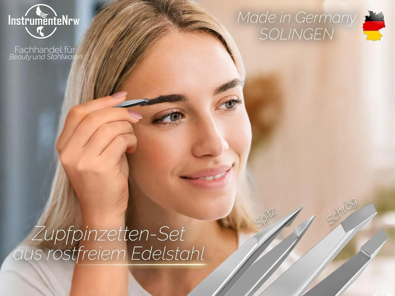 ست موچین InstrumenteNrw Solingen، موچین استیل ضد زنگ، موچین ابرو، موچین تخت، موچین موهای صورت، موچین دقیق ست موچین InstrumenteNrw Solingen، موچین استیل ضد زنگ، موچین ابرو، موچین تخت، موچین موهای صورت، موچین دقیق