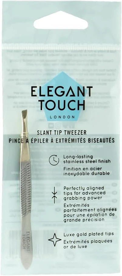 Elegant Touch Gold Tip Tweezer with Slanted End Elegant Touch Gold Tip Tweezer with Slanted End