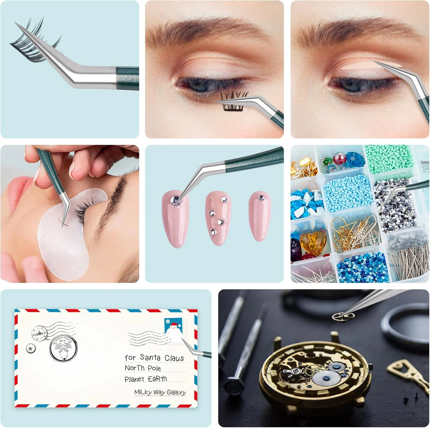 موچین استیل FYB برای مژه، موچین برای مژه با سر خمیده، برای نگه داشتن مژه یا برداشتن ابرو، 2 عدد (سبز تیره - 2 عدد) موچین استیل FYB برای مژه، موچین برای مژه با سر خمیده، برای نگه داشتن مژه یا برداشتن ابرو، 2 عدد (سبز تیره - 2 عدد)