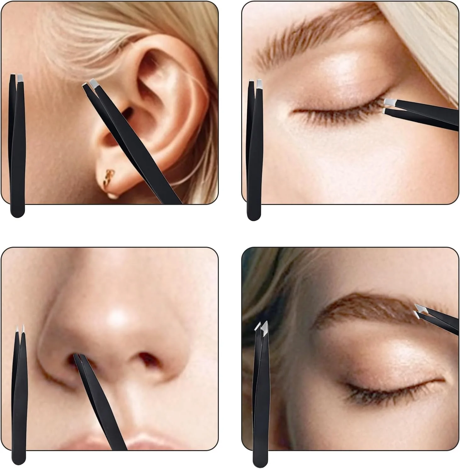 ست موچین 5 عددی استیل ضد زنگ، شامل موچین های تخت، موچین های نوک زاویه دار، مناسب برای برداشتن ابرو، مژه، ریش و برچسب پلک ست موچین 5 عددی استیل ضد زنگ، شامل موچین های تخت، موچین های نوک زاویه دار، مناسب برای برداشتن ابرو، مژه، ریش و برچسب پلک