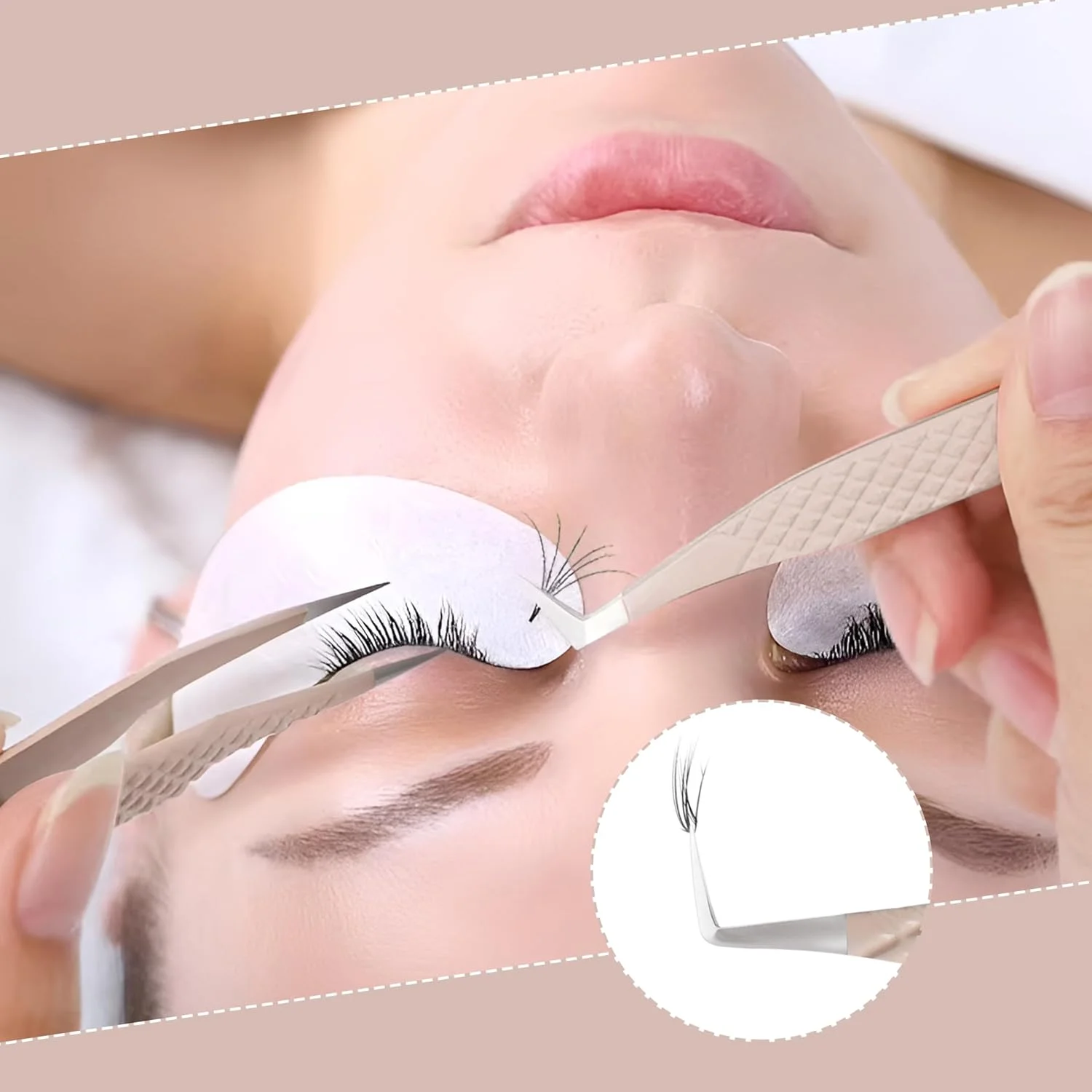موچین مژه نوک فیبری برای اکستنشن مژه، موچین حرفه ای اکستنشن مژه - ست 4 عددی موچین فیبری استیل با روکش الماس (4، هلویی) موچین مژه نوک فیبری برای اکستنشن مژه، موچین حرفه ای اکستنشن مژه - ست 4 عددی موچین فیبری استیل با روکش الماس (4، هلویی)