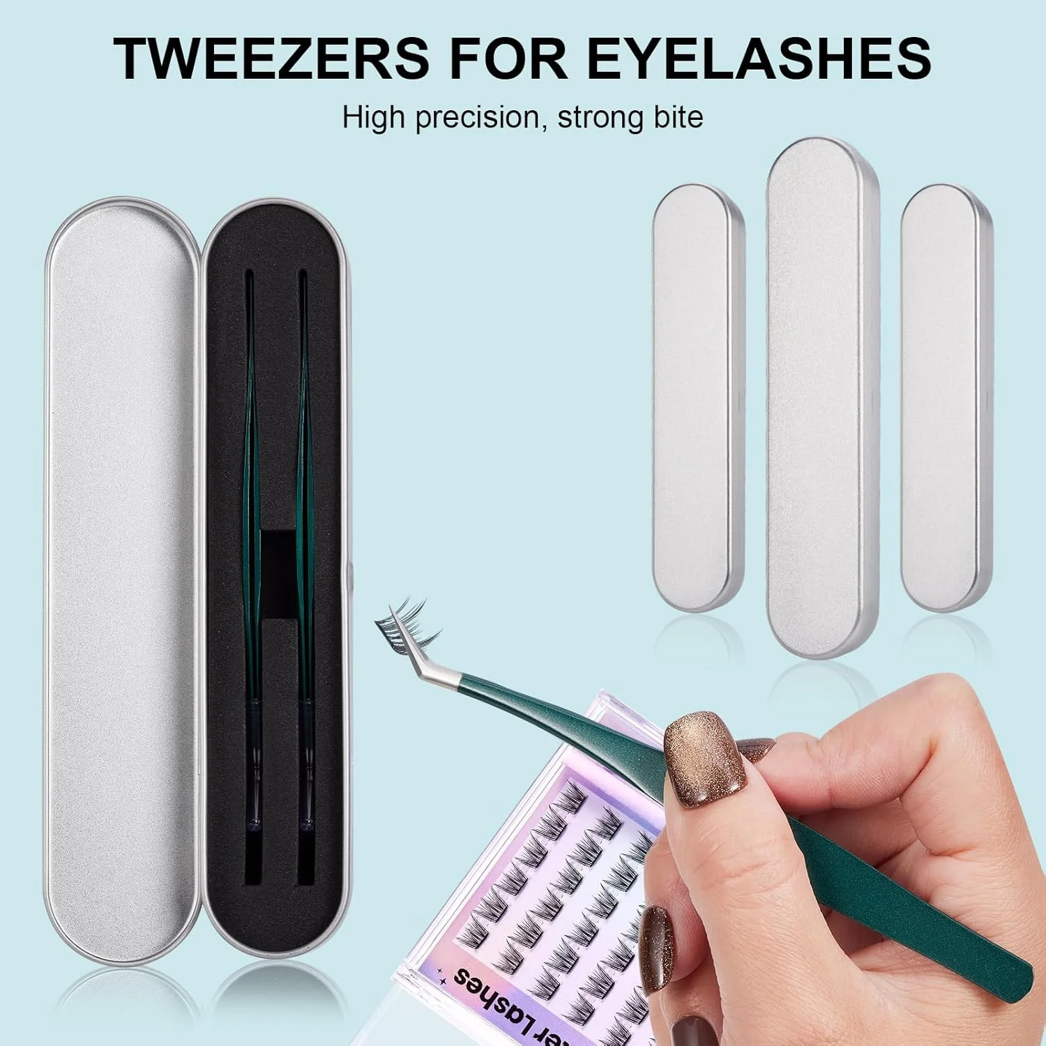 موچین استیل FYB برای مژه، موچین برای مژه با سر خمیده، برای نگه داشتن مژه یا برداشتن ابرو، 2 عدد (سبز تیره - 2 عدد) موچین استیل FYB برای مژه، موچین برای مژه با سر خمیده، برای نگه داشتن مژه یا برداشتن ابرو، 2 عدد (سبز تیره - 2 عدد)