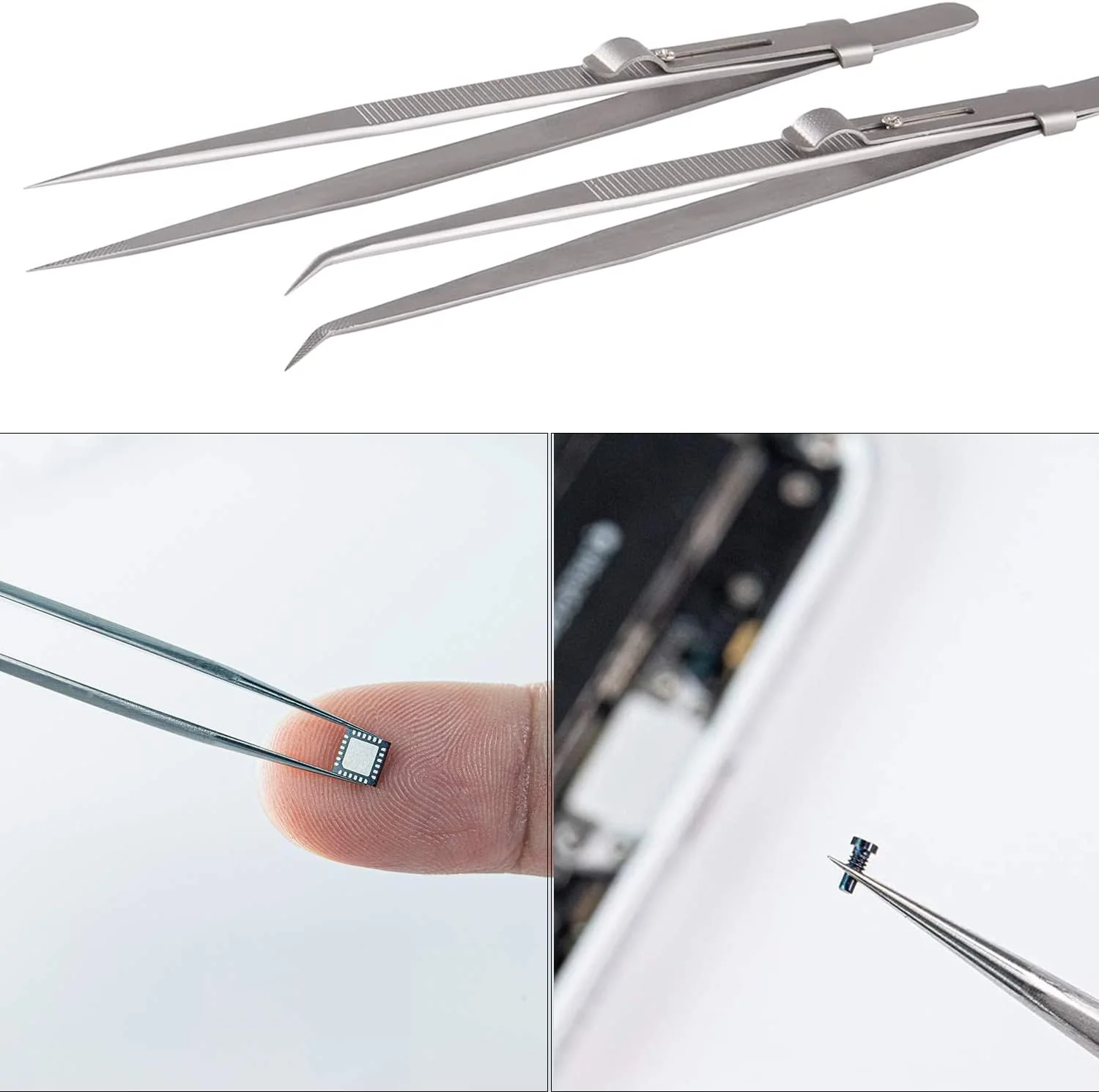 ست موچین 2 عددی Bestgle مدل سازی موچین قابل تنظیم با قفل، موچین استیل ضد زنگ ابزار تعمیر برای جواهرات، الکترونیک و صنعت ست موچین 2 عددی Bestgle مدل سازی موچین قابل تنظیم با قفل، موچین استیل ضد زنگ ابزار تعمیر برای جواهرات، الکترونیک و صنعت