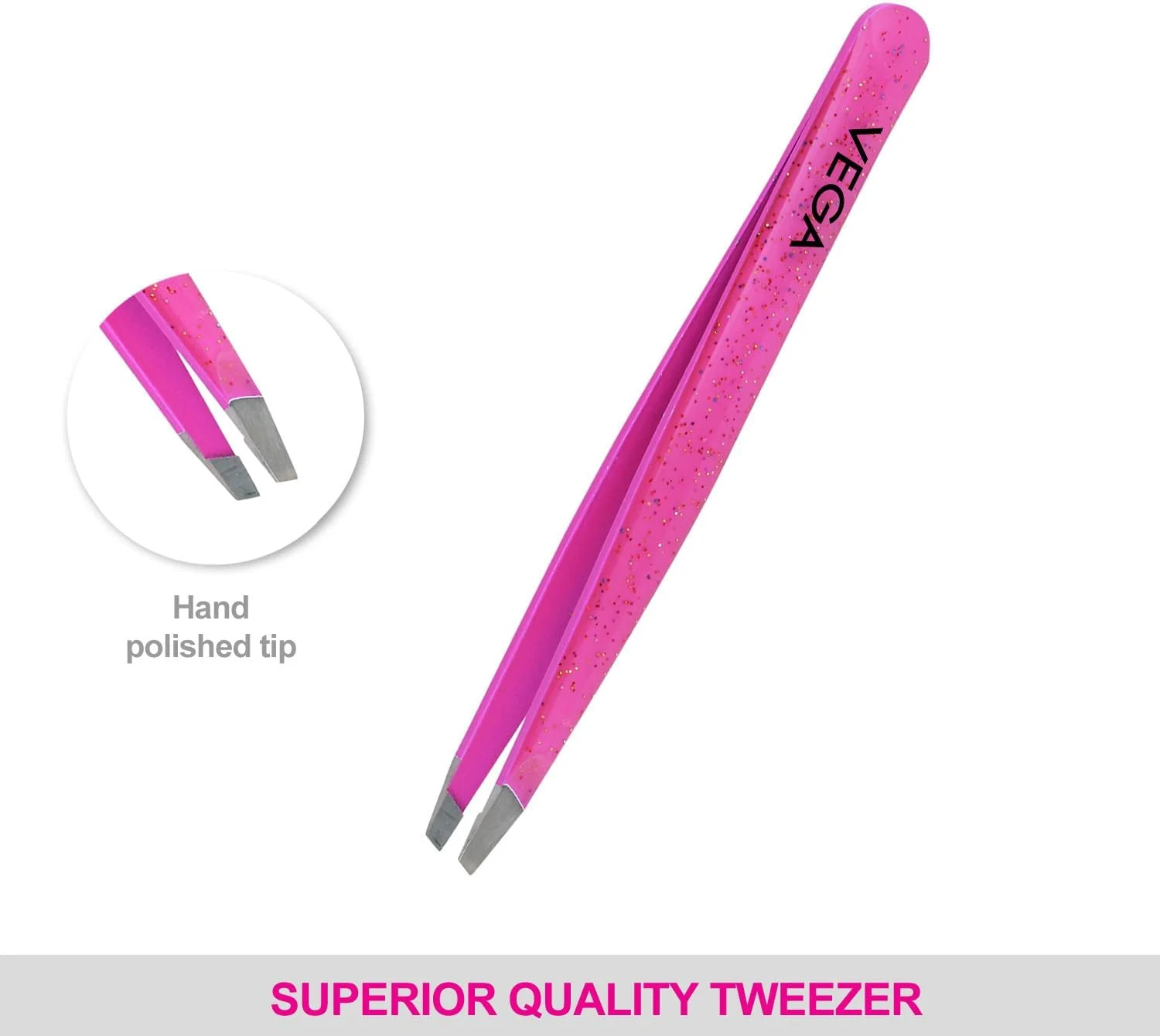 موچین سر کج اکلیلی وگا، صورتی، 19 گرم موچین سر کج اکلیلی وگا، صورتی، 19 گرم