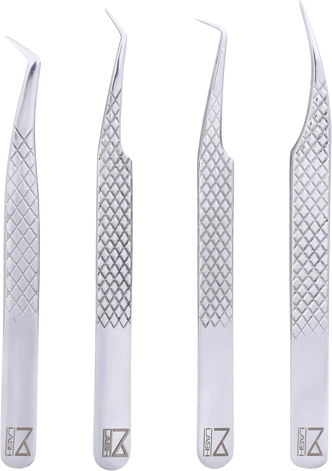 ست موچین اکستنشن مژه M LASH (چهار عددی) - موچین های حرفه ای و دقیق برای اکستنشن مژه - فولاد ژاپنی، دسته الماسی، نوک فیبر V3 (نقره ای) ست موچین اکستنشن مژه M LASH (چهار عددی) - موچین های حرفه ای و دقیق برای اکستنشن مژه - فولاد ژاپنی، دسته الماسی، نوک فیبر V3 (نقره ای)