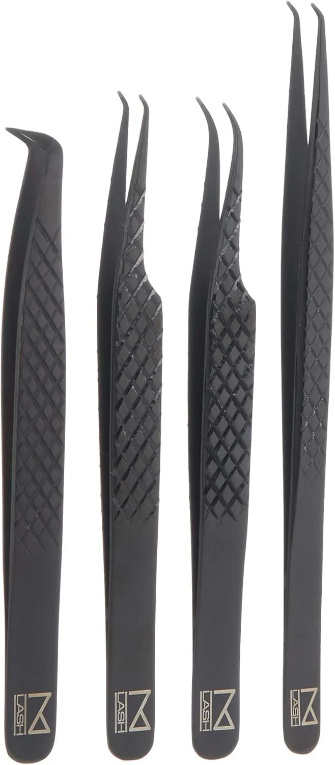 ست 4 عددی موچین اکستنشن مژه مشکی مات Noir M LASH - لوازم مژه فولاد ژاپنی ست 4 عددی موچین اکستنشن مژه مشکی مات Noir M LASH - لوازم مژه فولاد ژاپنی