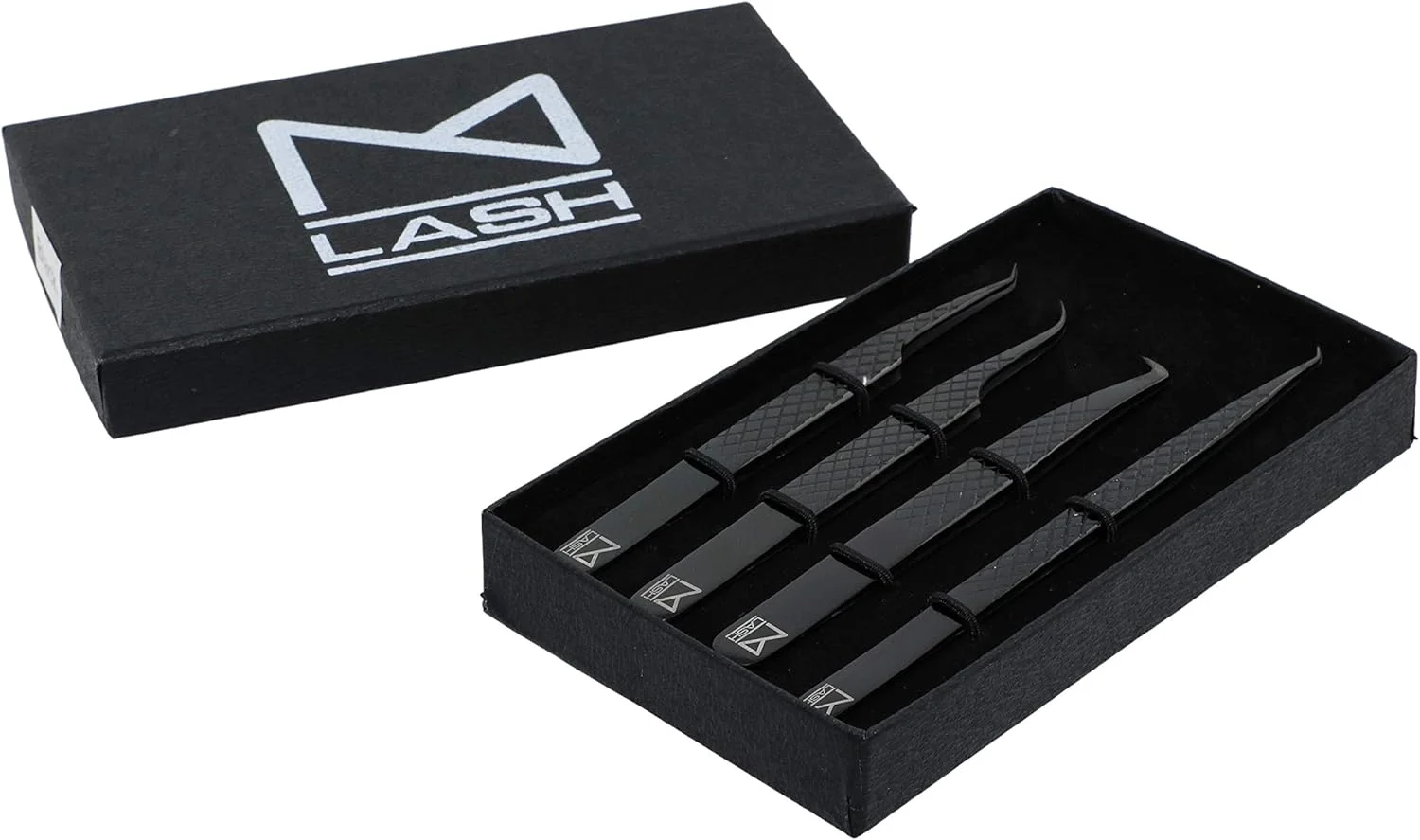 ست 4 عددی موچین اکستنشن مژه مشکی مات Noir M LASH - لوازم مژه فولاد ژاپنی ست 4 عددی موچین اکستنشن مژه مشکی مات Noir M LASH - لوازم مژه فولاد ژاپنی