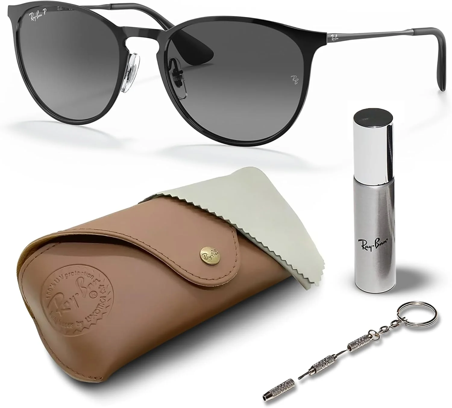 عینک آفتابی ری بن مدل RB3539 ERIKA METAL PHANTOS به همراه کیت رسمی عینک